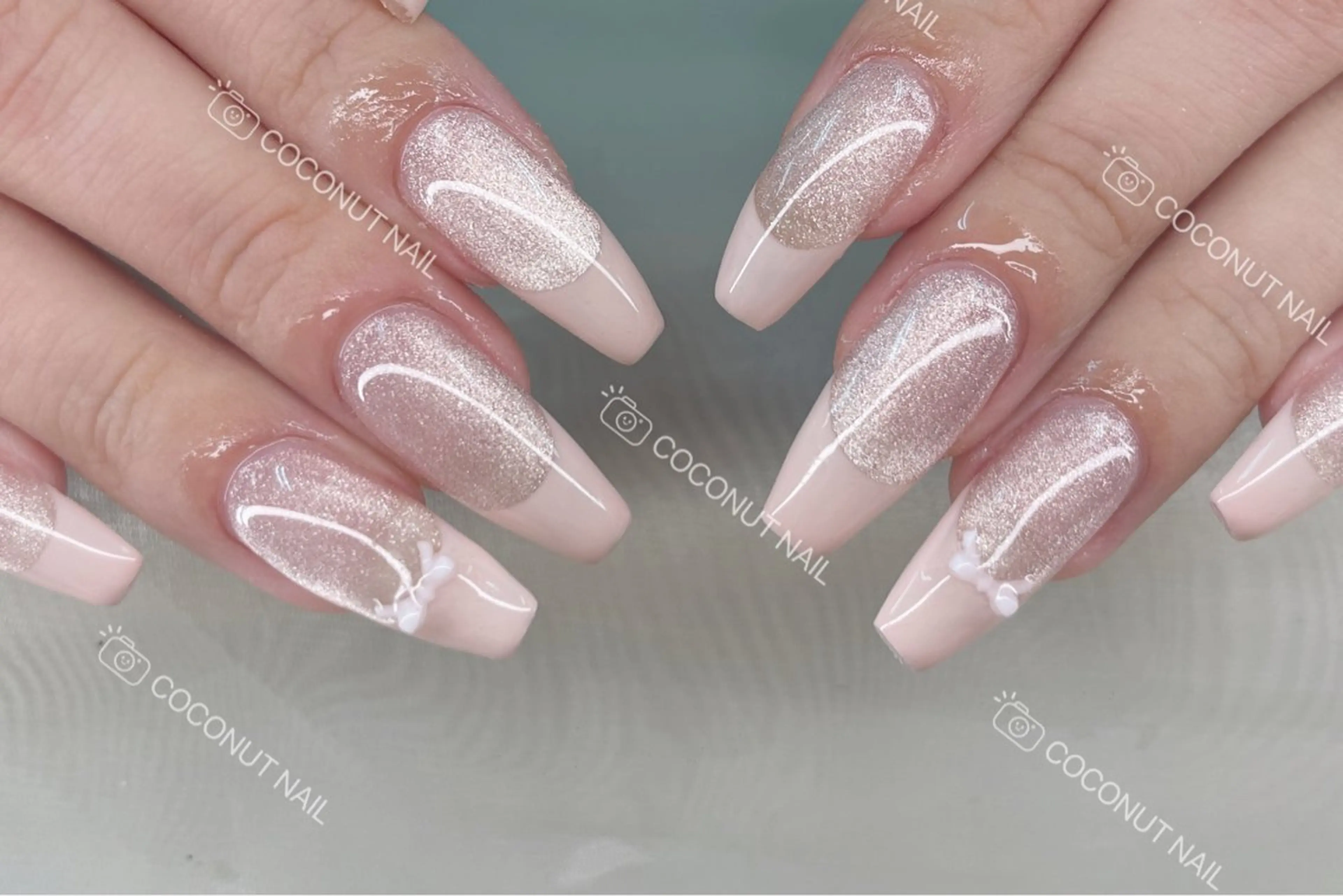 ネイル べっ甲ネイル フレンチネイル キラキラネイル マグネットネイル 大理石ネイル(マーブル) ハンドネイル 神田 ココナッツのネイルデザイン