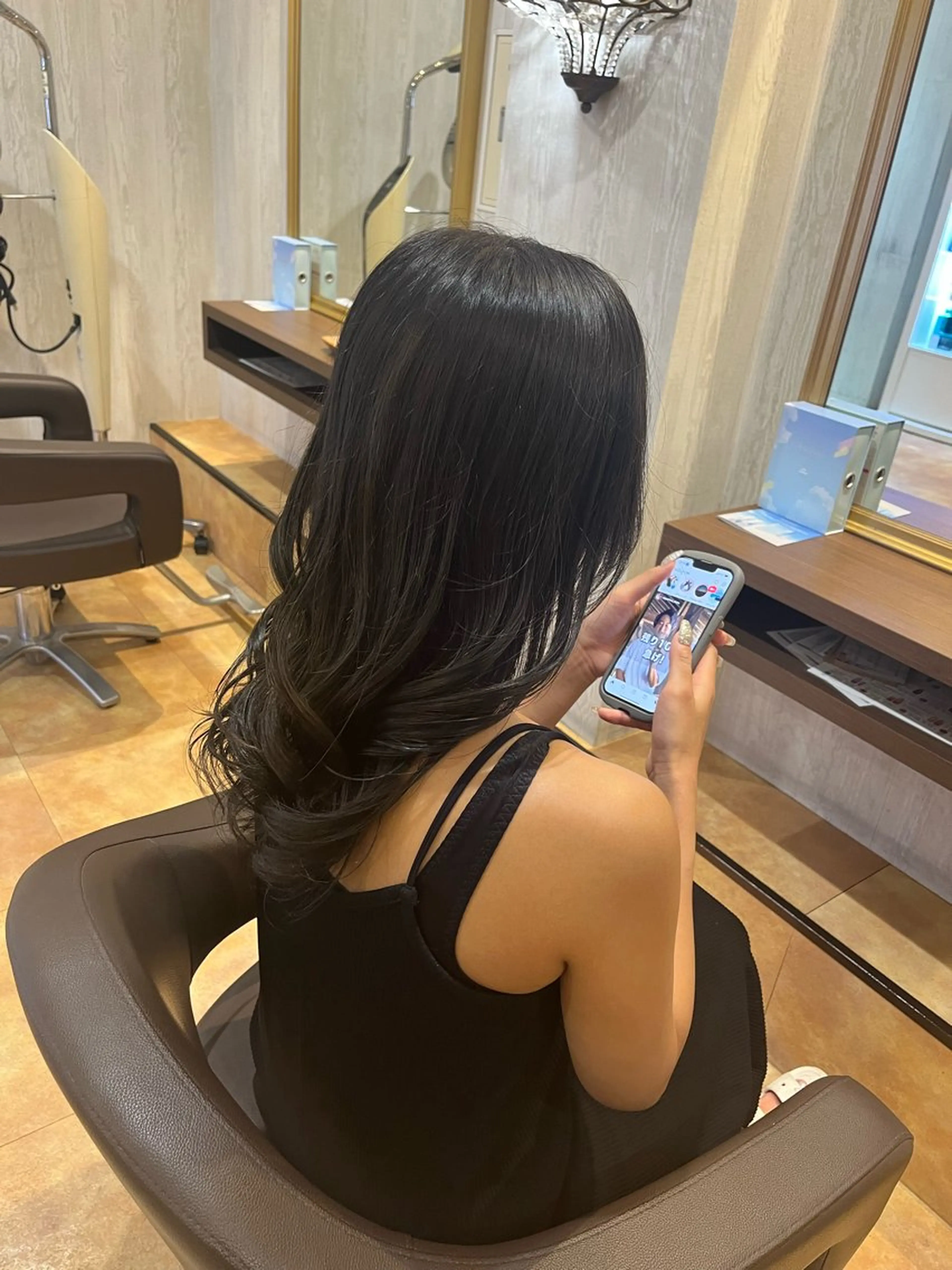 ミディアム カラー 透明感カラー ヘアカラー トリートメント ブリーチなしWカラー レイヤー/Rickyのヘアスタイル