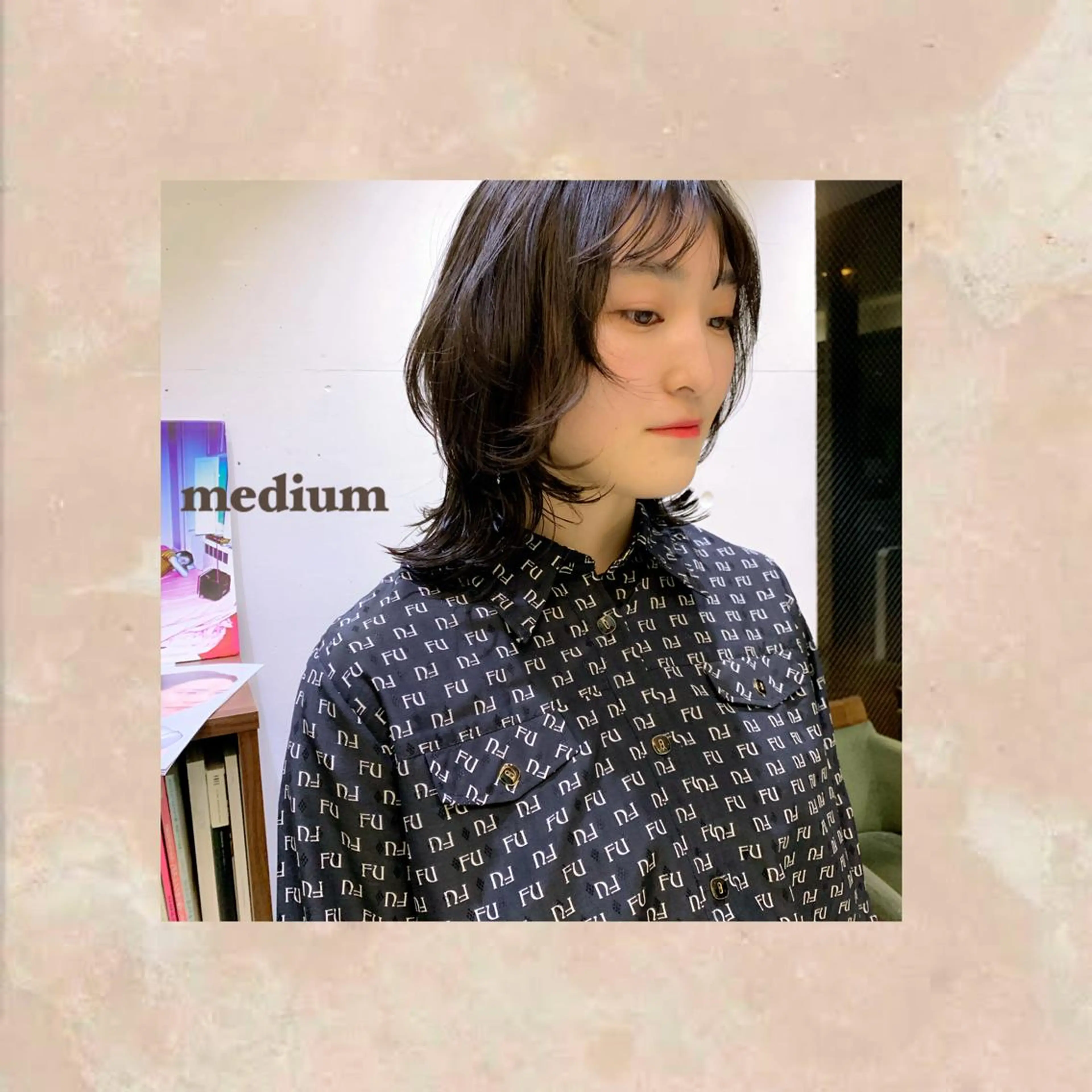 ミディアム 顔周りカット ウルフカット apish パーマ/夏琳🌻のヘアスタイル