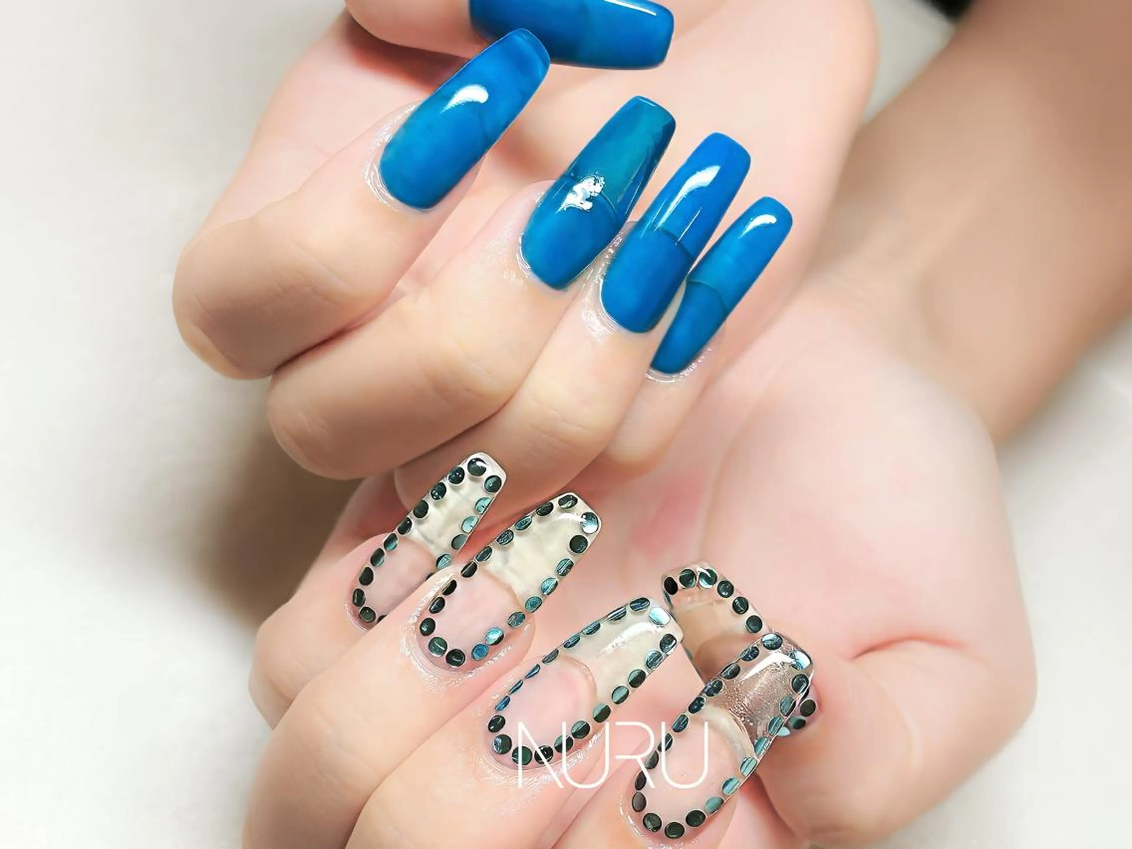 ネイル 長さ出し 持ち込み ネイルチップ NURU NAIL ヌルネイル新宿のネイルデザイン