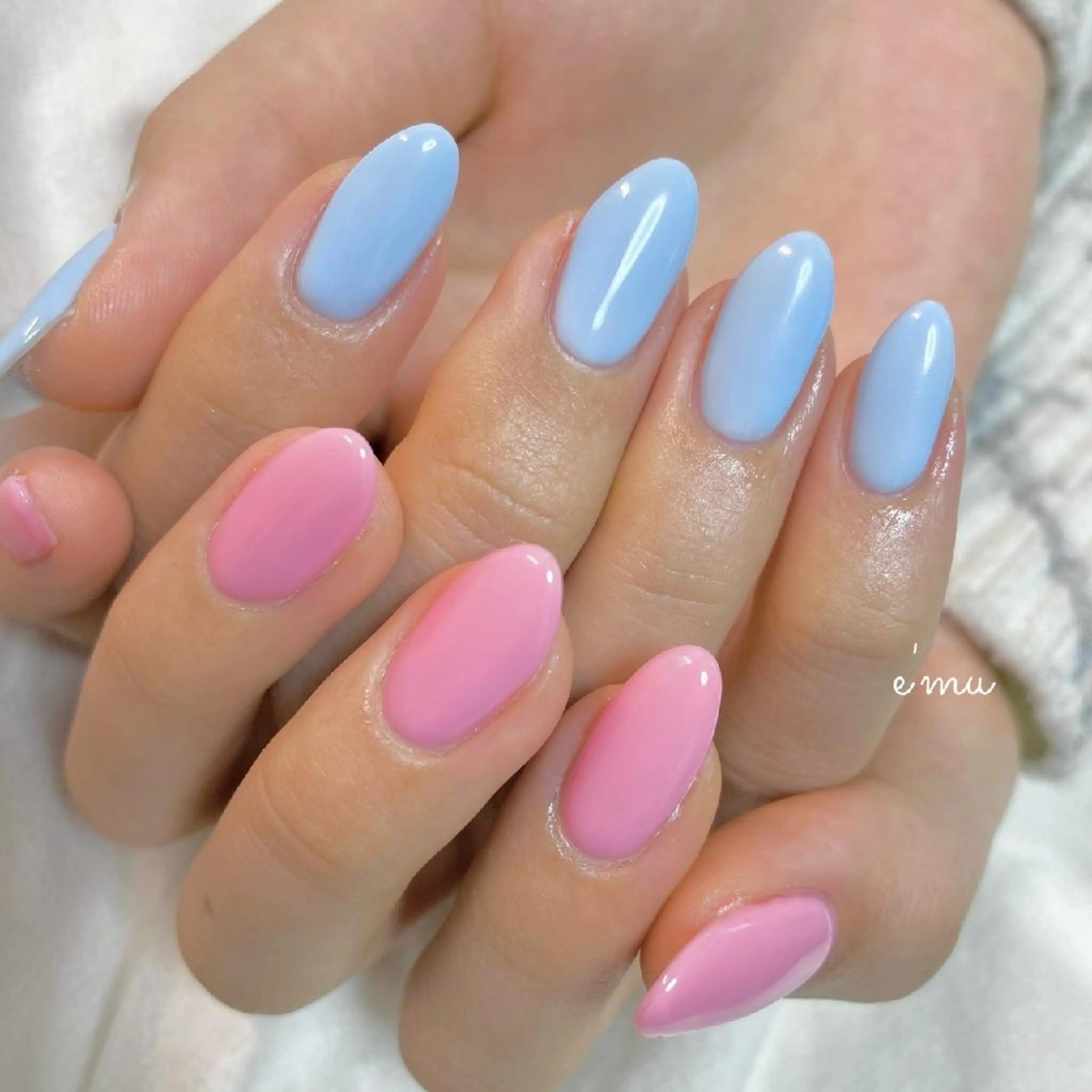 ネイル ワンカラーネイル パステルネイル 春ネイル ハンドネイル nail salon e'mu💐のネイルデザイン