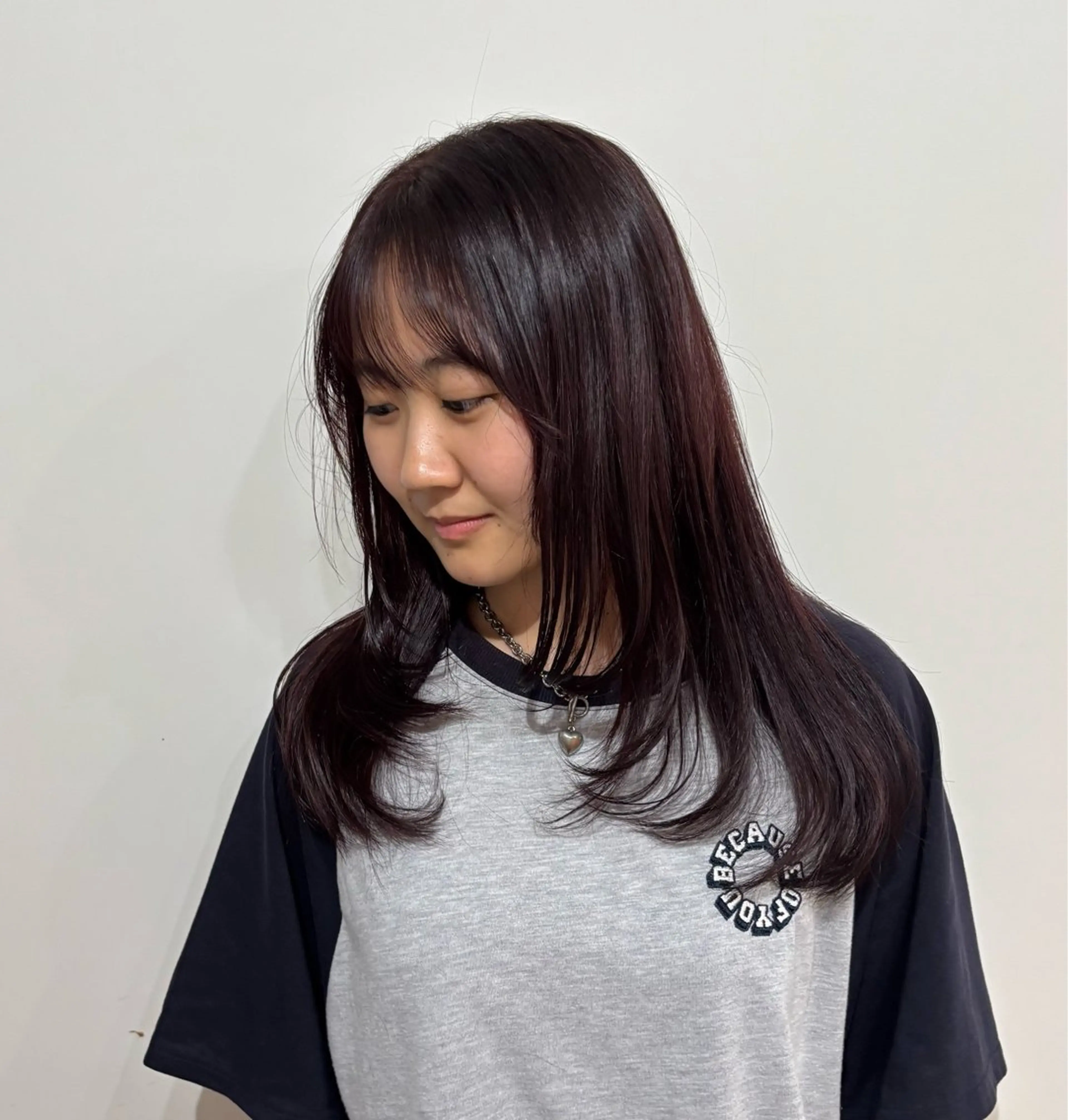 ロング カラー レッドカラー レイヤーカット カット ヘアカラー ボブ/可愛いスタイル ⠀ゆらのヘアスタイル