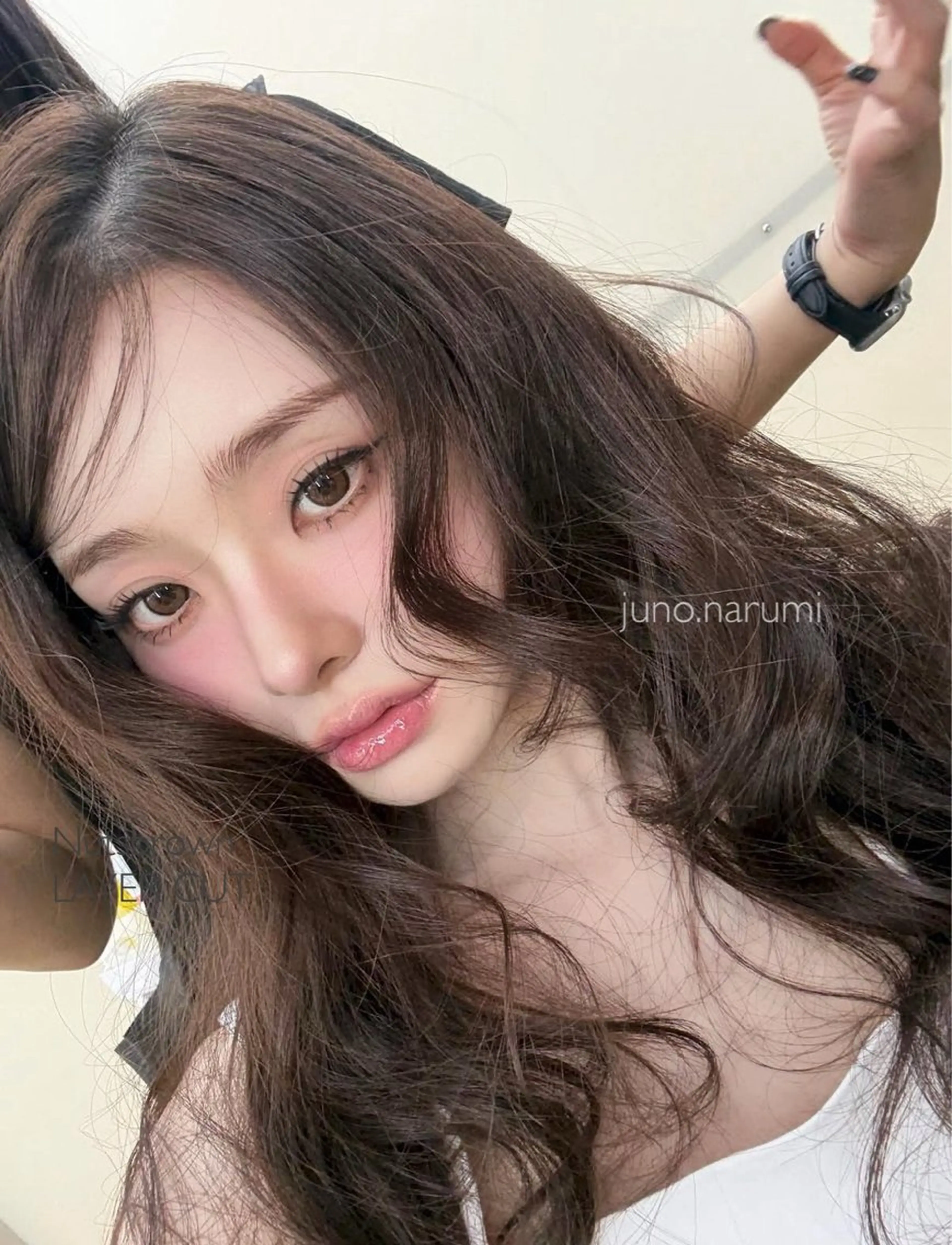 ロング カラー カット ヘアカラー トリートメント 韓国サロン出身 narumi‎‎🤍のヘアスタイル