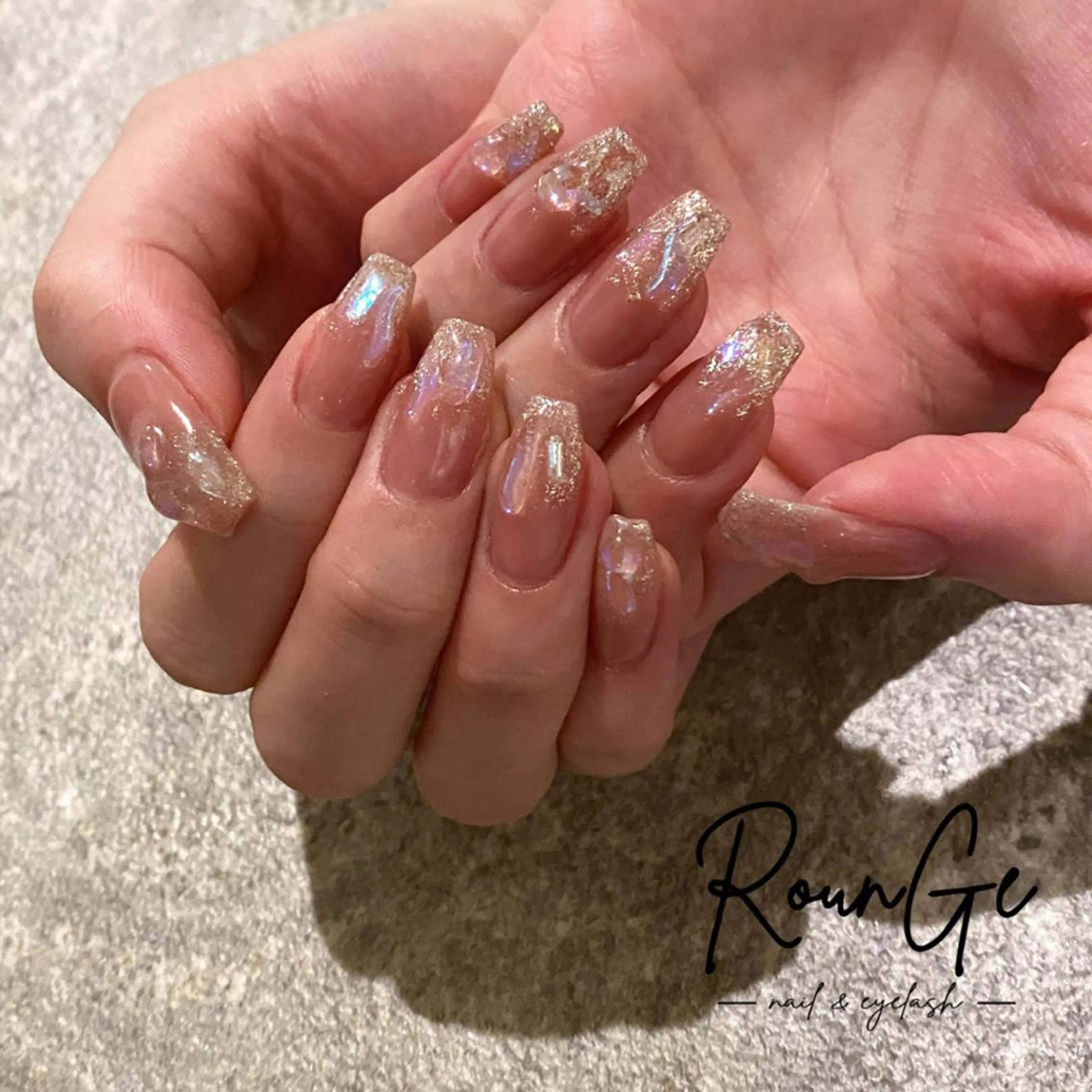 ネイル フレンチネイル ジェルネイル ガラスフレンチ ワンホンネイル 【やり放題専門店】 スカルプ＆長さ出しのネイルデザイン