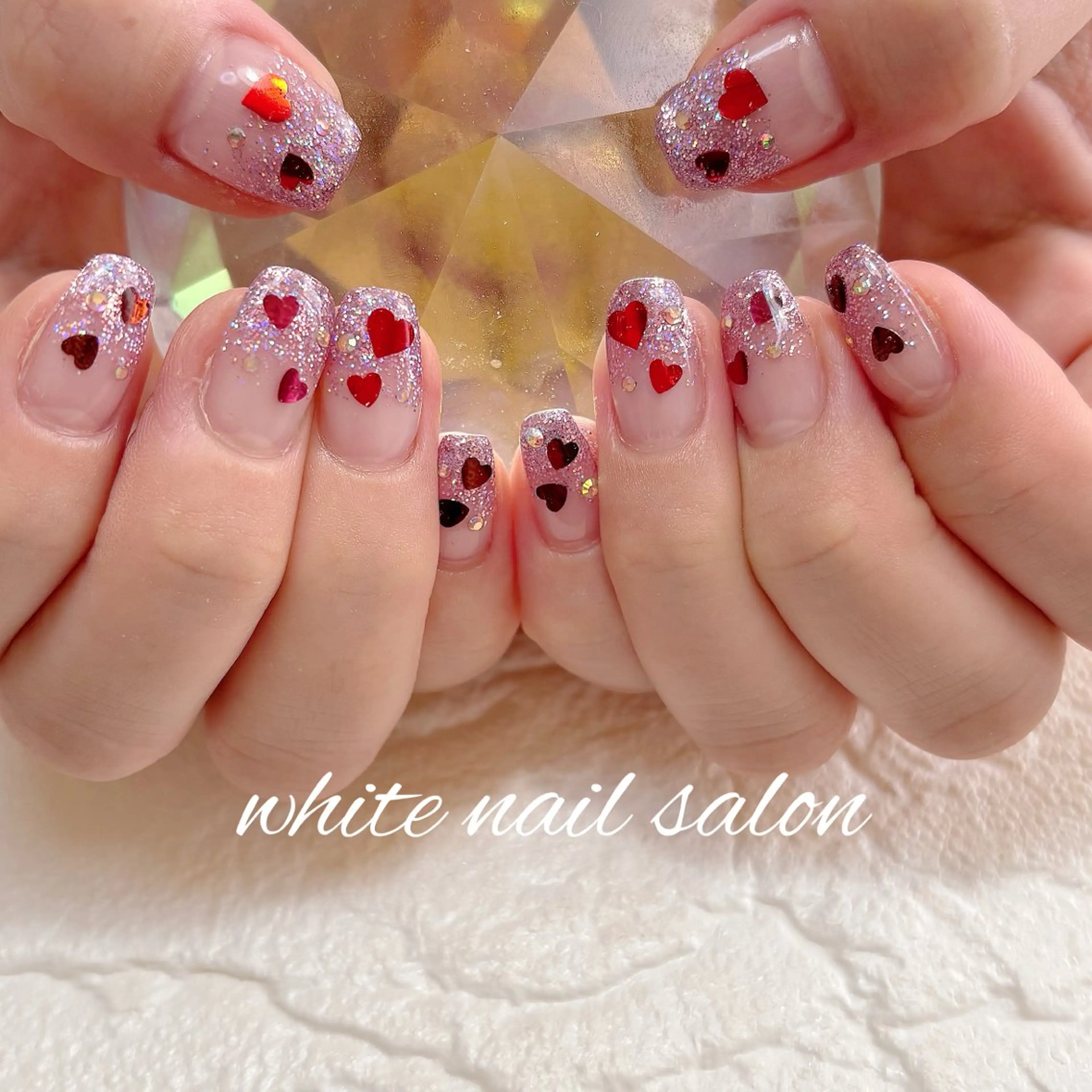 ネイル フットネイル ラメ(グリッター) ハンドネイル white nail salonのネイルデザイン