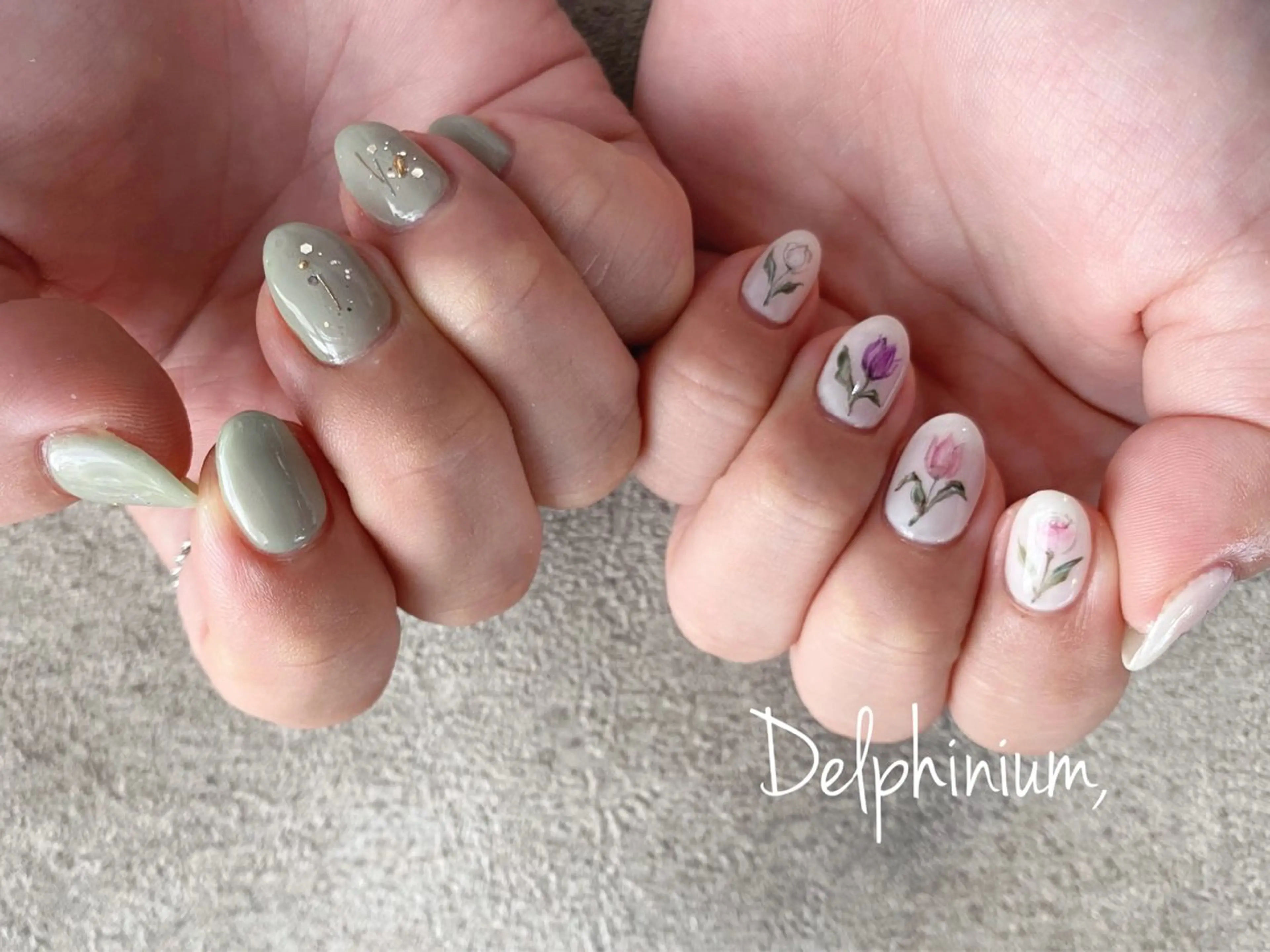 ネイル アートネイル ジェルネイル ミラーネイル 持ち込み パラジェル ハンドネイル 岡本 友恵のネイルデザイン