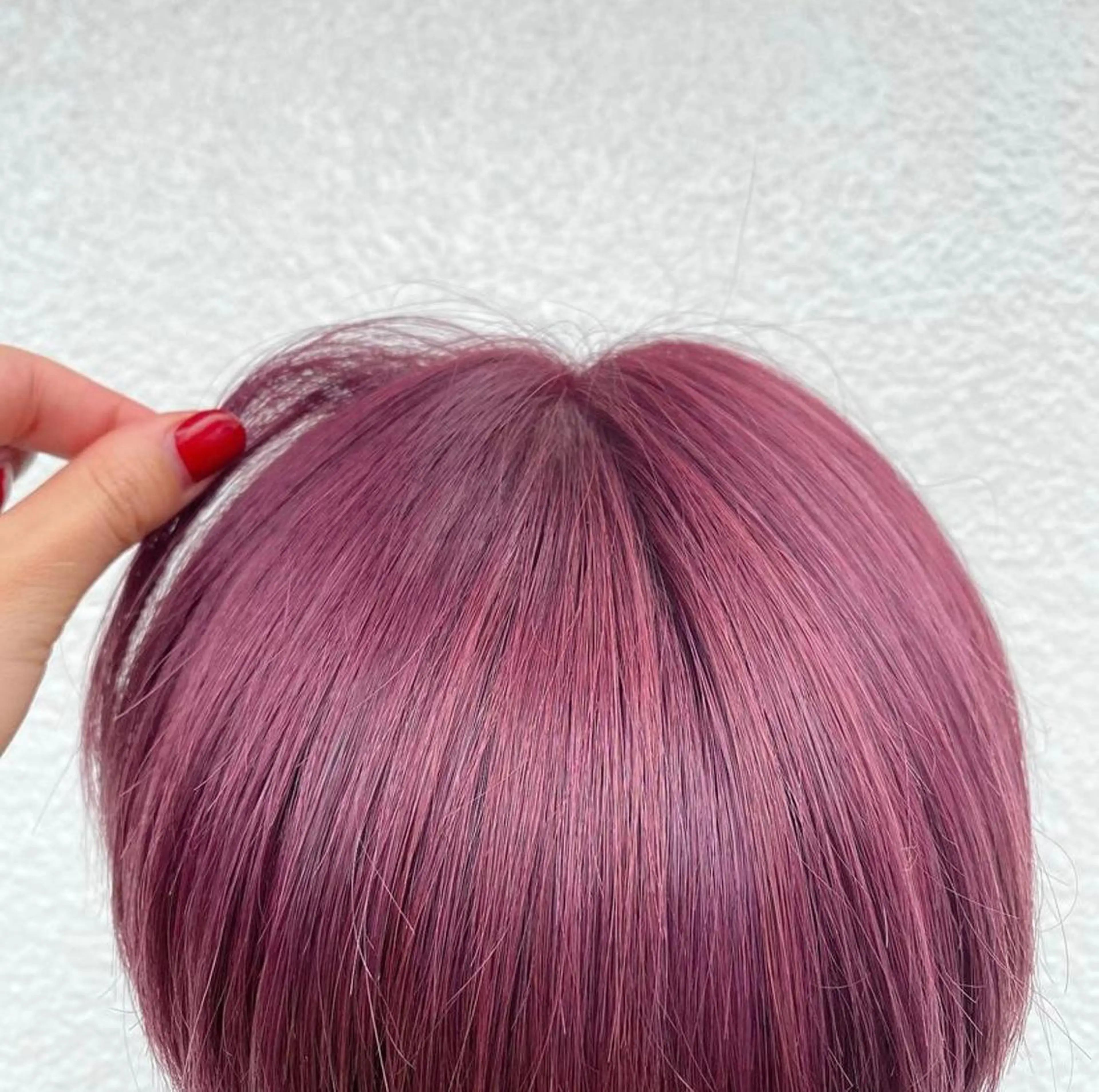 ショート カラー ラベンダーカラー ラベンダーピンク ピンクカラー 藤井 貴美子のヘアスタイル