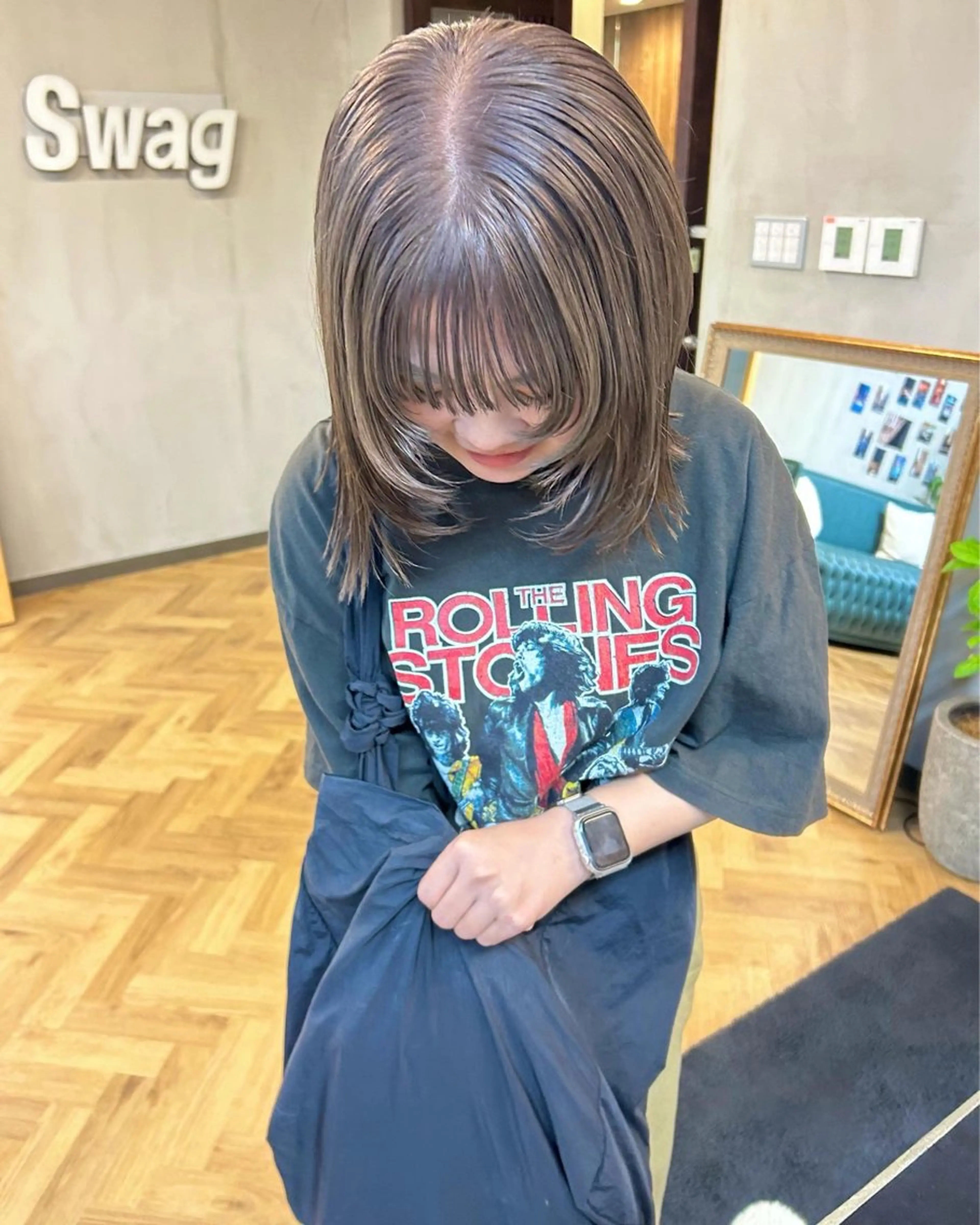 ショート カラー パーマ ヘアアレンジ 髪と音処　マトぺ所属・デザインカラー/ボブ ブリーチカラー/ユリのヘアスタイル