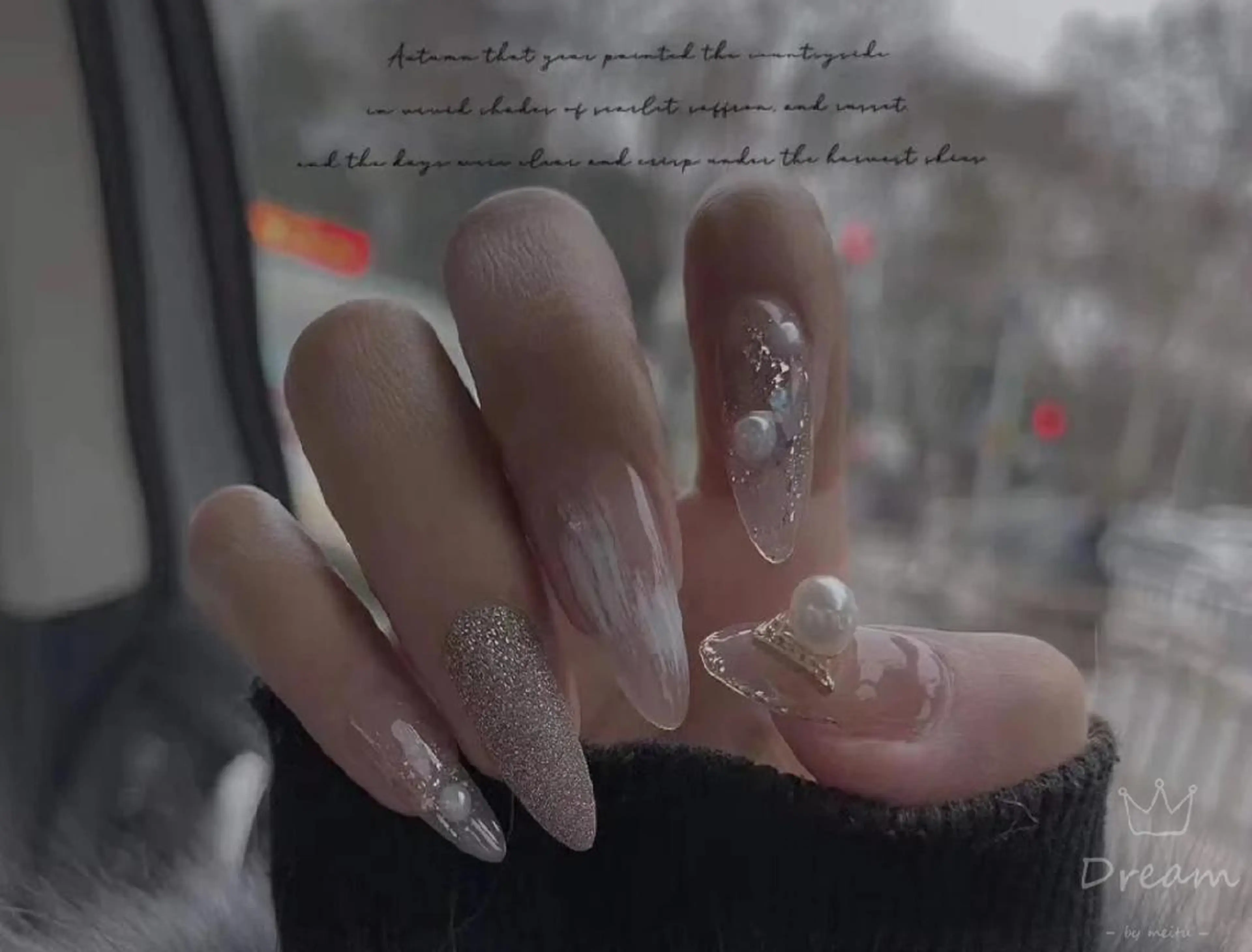 セミロング ネイル ネイリストゆか💅 長さだし、深爪矯正のネイルデザイン