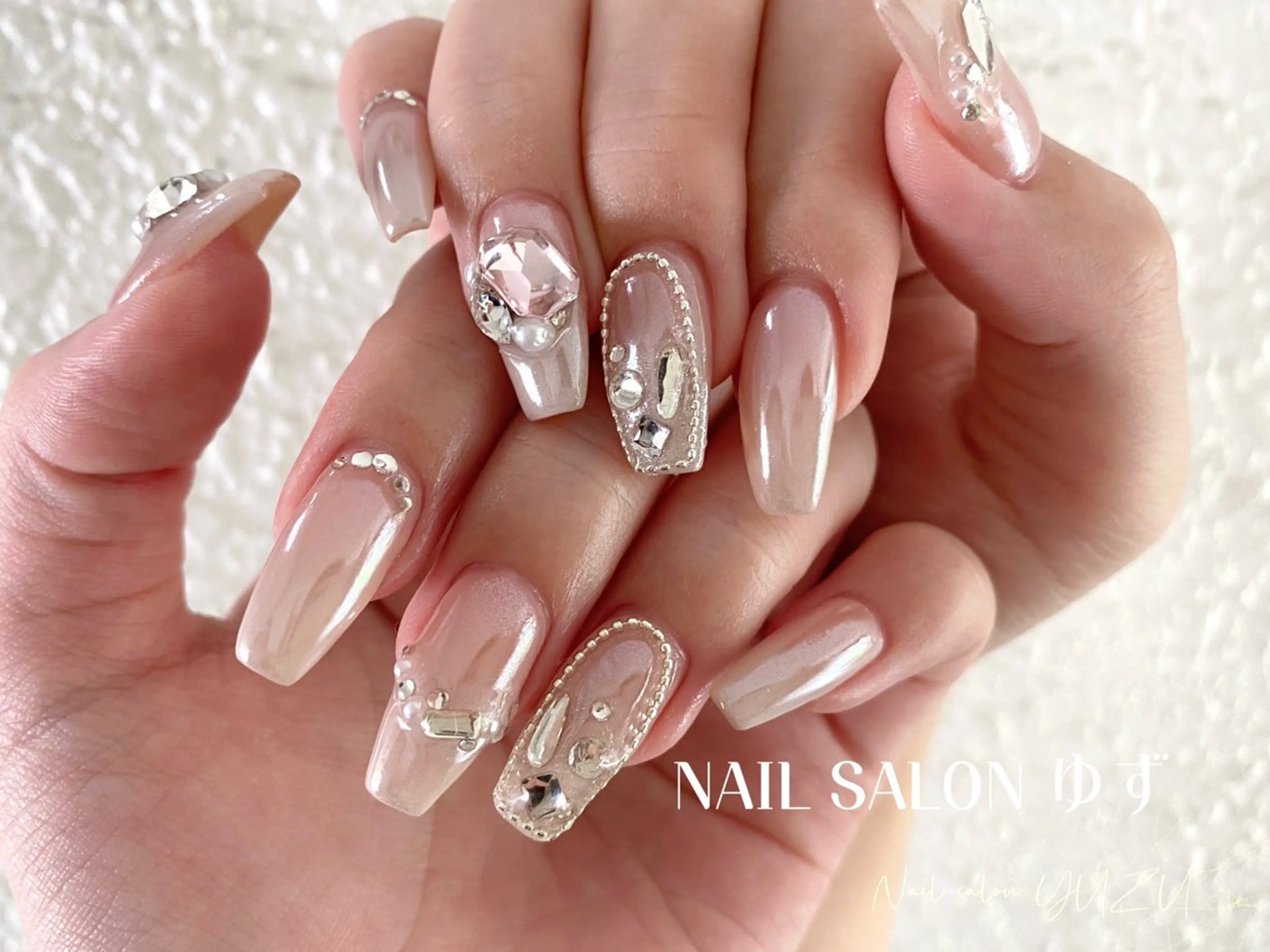 ネイル カジュアル チークネイル フットネイル フレンチネイル ジェルネイル ゆず- Nail Salonのネイルデザイン
