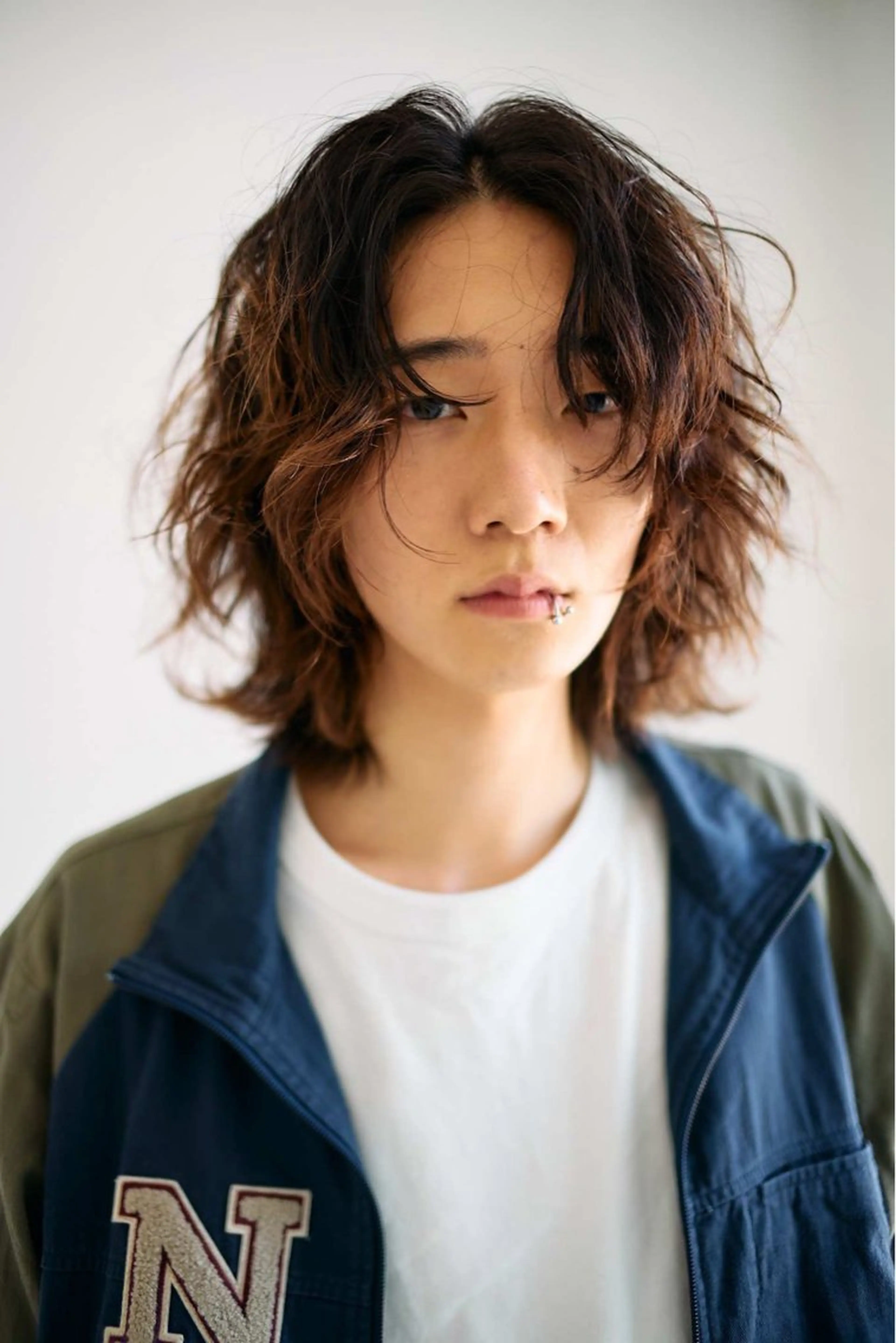 ミディアム デザインパーマ/ 艶カラー/ボブのヘアスタイル