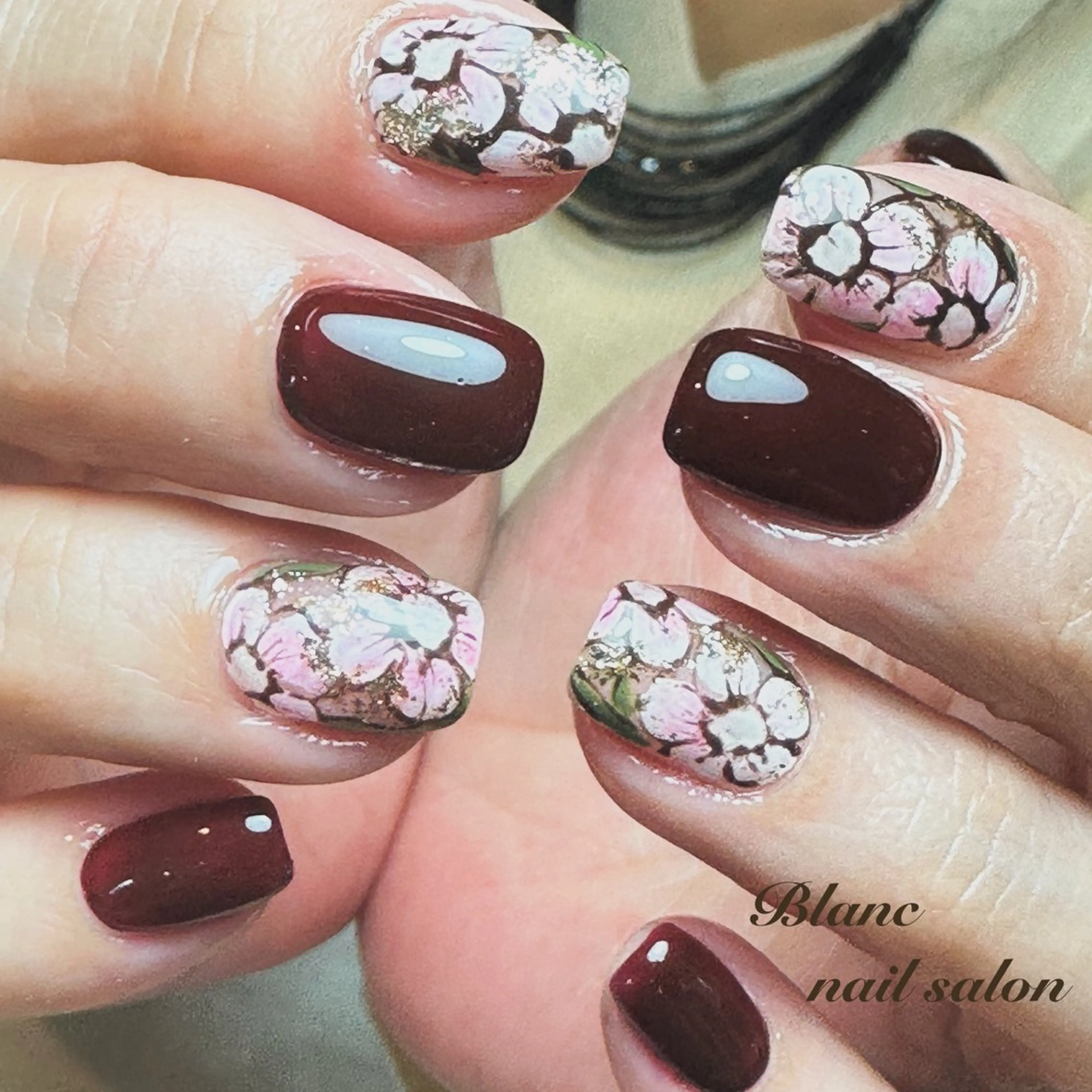 ネイル フラワーネイル Blanc ブランのネイルデザイン