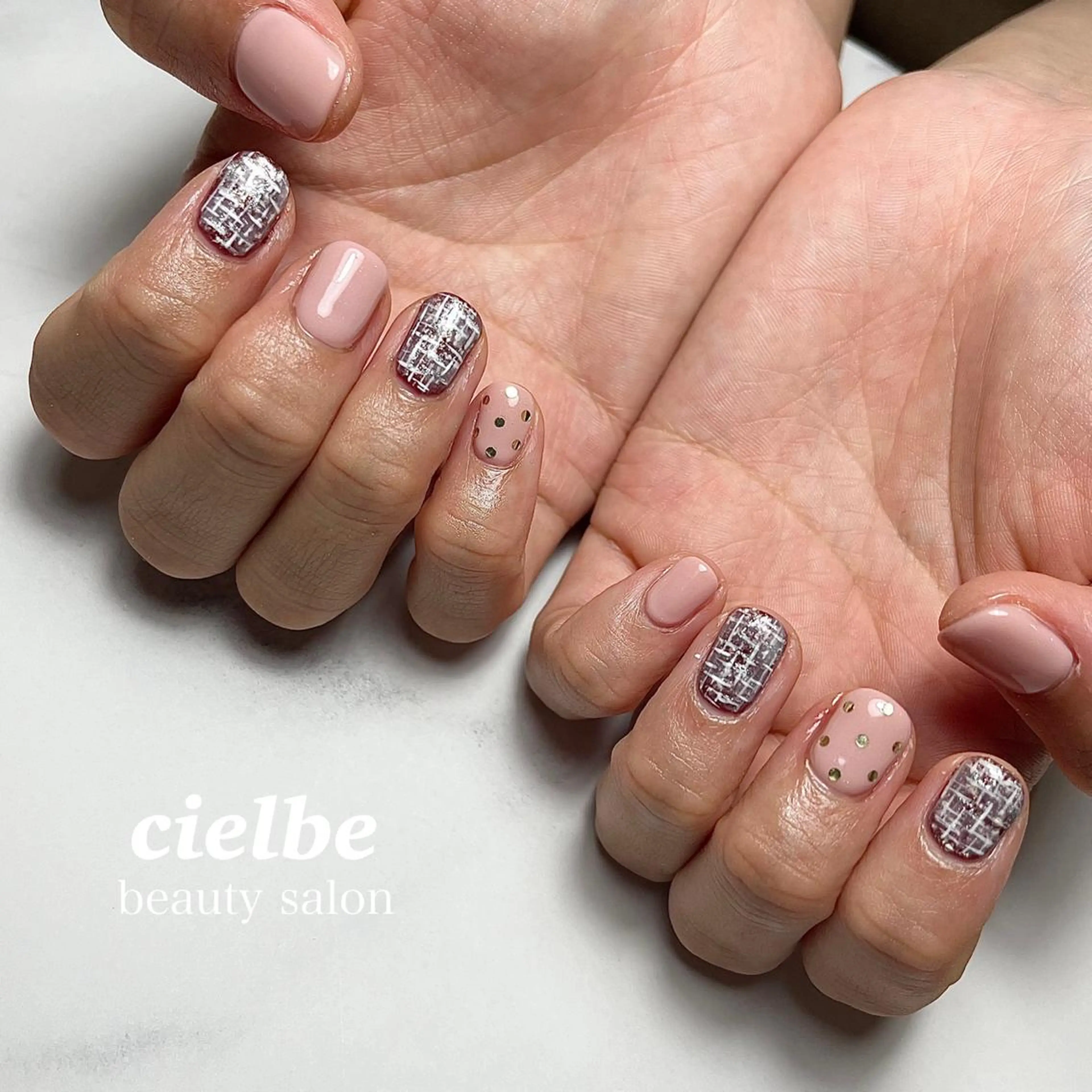ネイル ツイードネイル cielbe nailのネイルデザイン