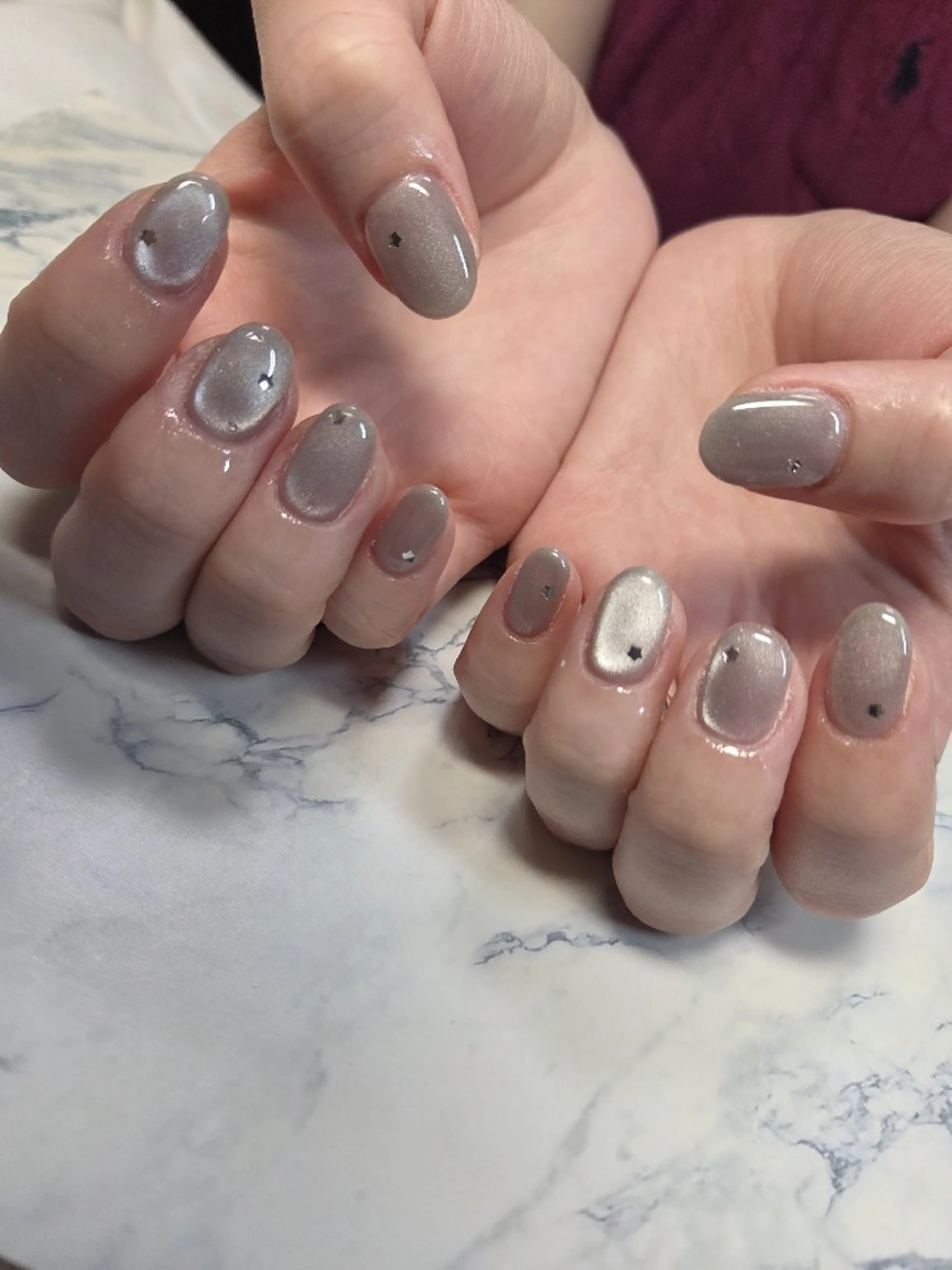 ネイル アートネイル ハート キラキラネイル マグネットネイル ビー玉ネイル ハンドネイル flure de neige yukiのネイルデザイン