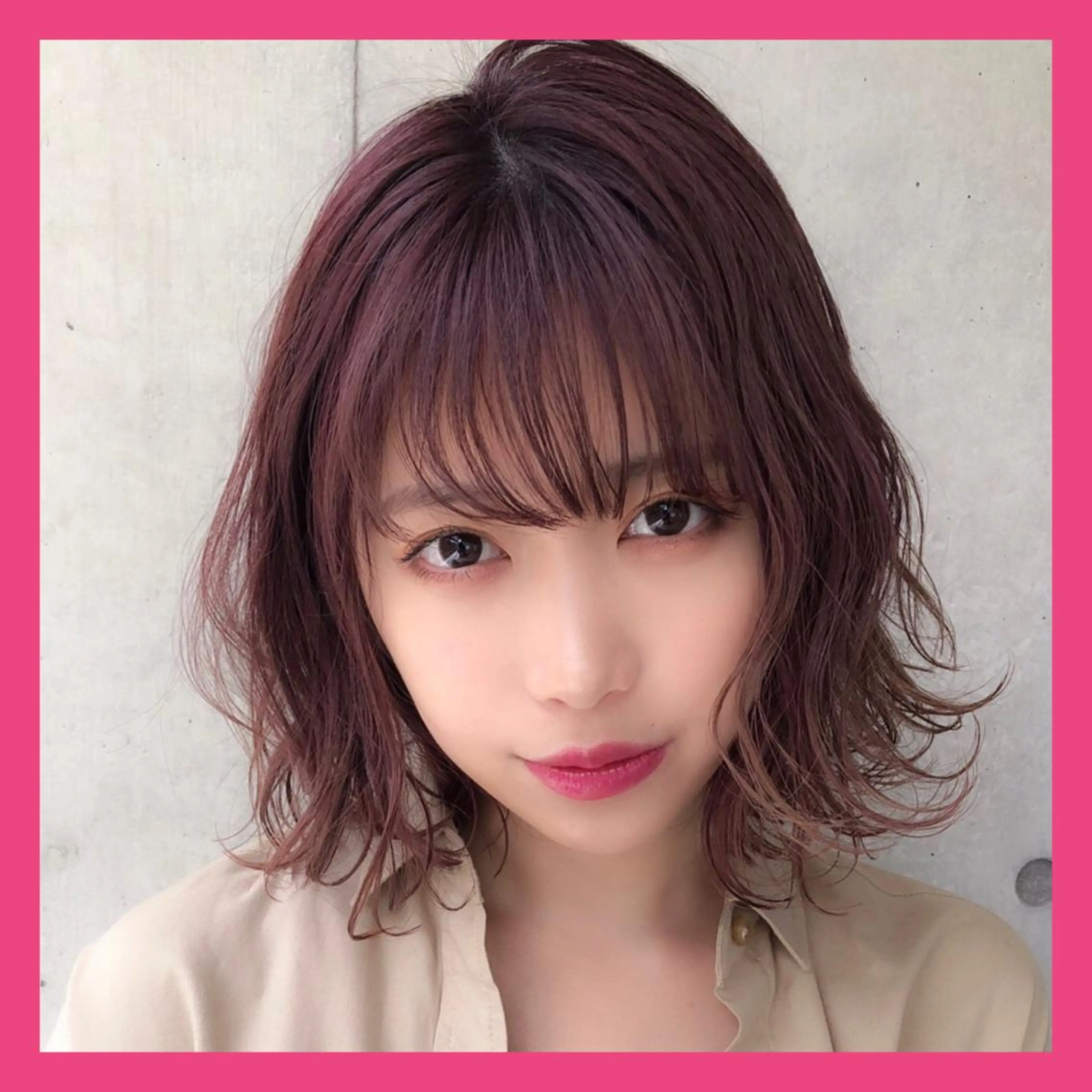 セミロング カラー ヘアアレンジ ピンクカラー ARiA by ECLART所属・💖韓国ヘアの匠 💖TAKUMI💖のヘアスタイル
