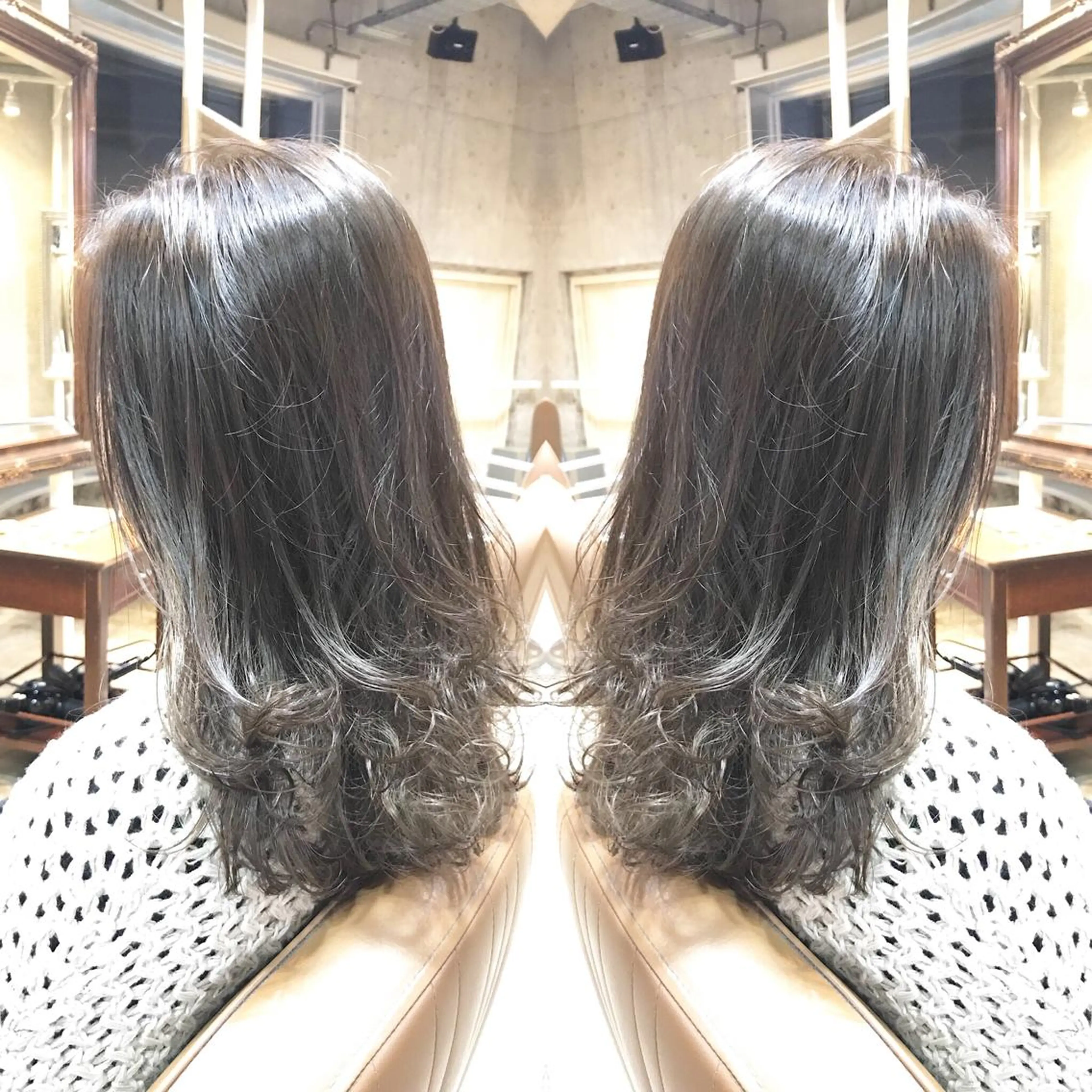 セミロング カラー パーマ ヘアアレンジ メンズ キッズ ネイル マツエク・マツパ メンズハイライト グレージュ ハイライトカラー ハイライト サロンドミルク 原宿のヘアスタイル