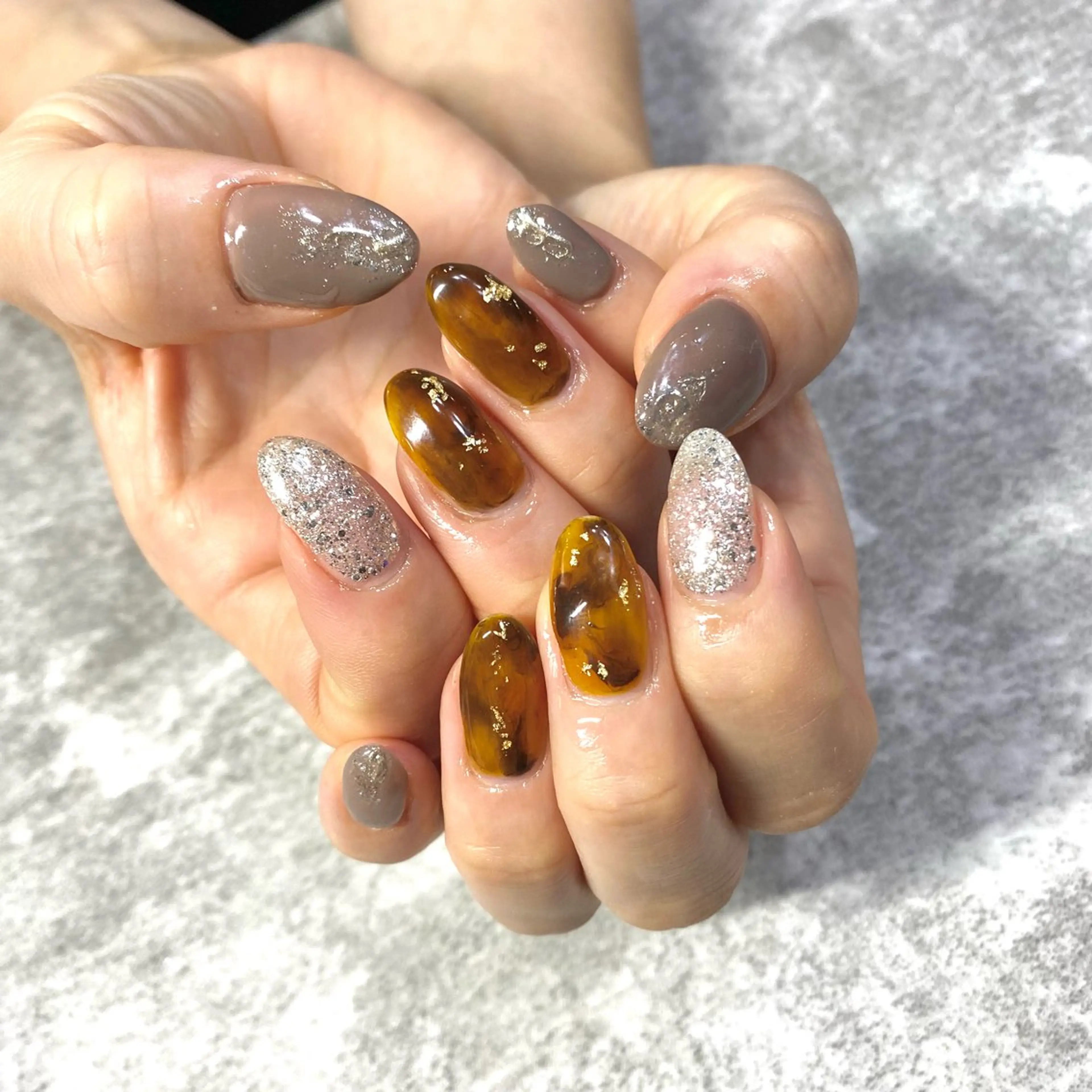 ネイル べっ甲ネイル ハンドネイル ★Rinail... .のネイルデザイン