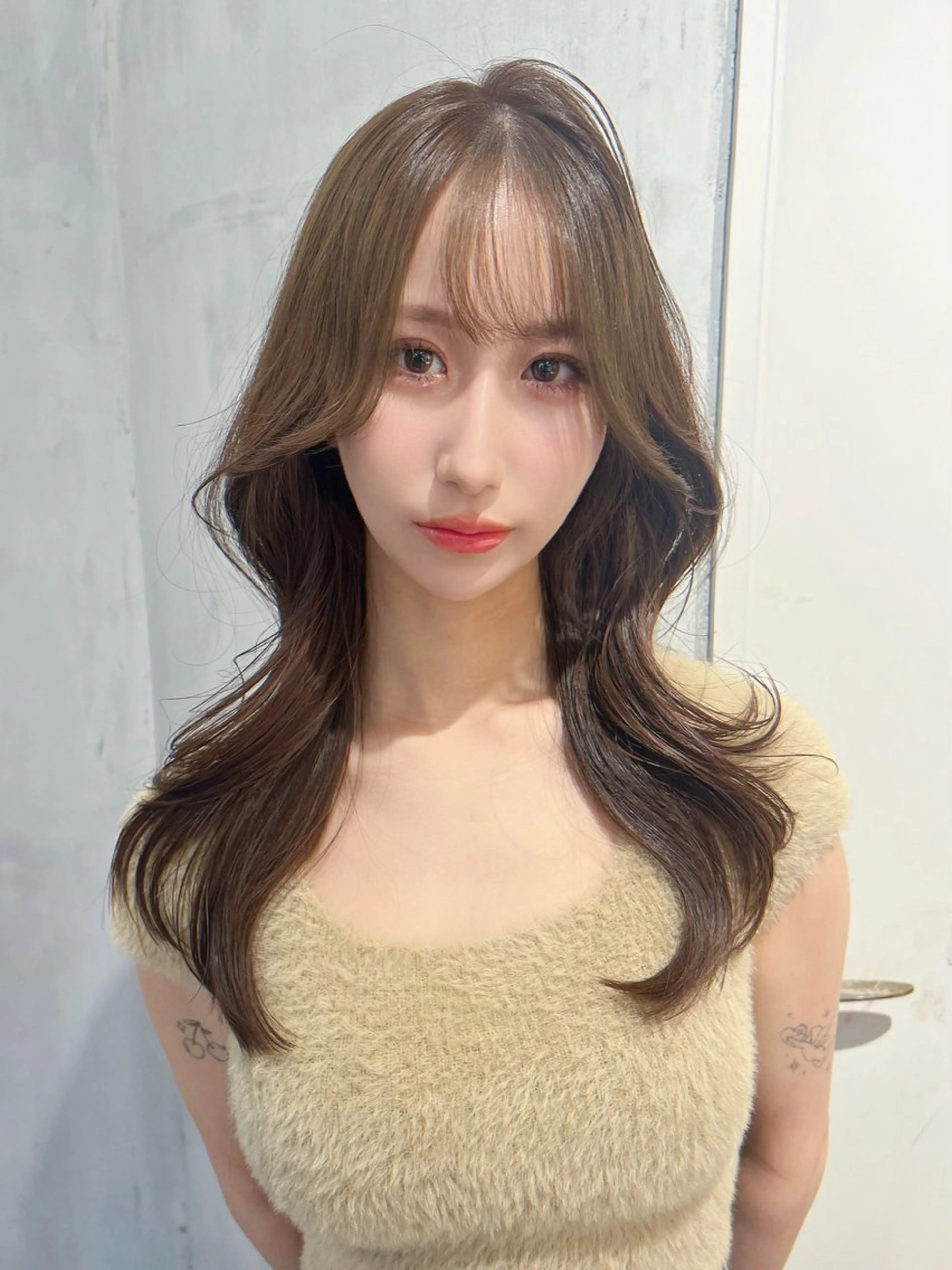 セミロング 韓国レイヤー/顔周り /縮毛矯正/羽田航のヘアスタイル