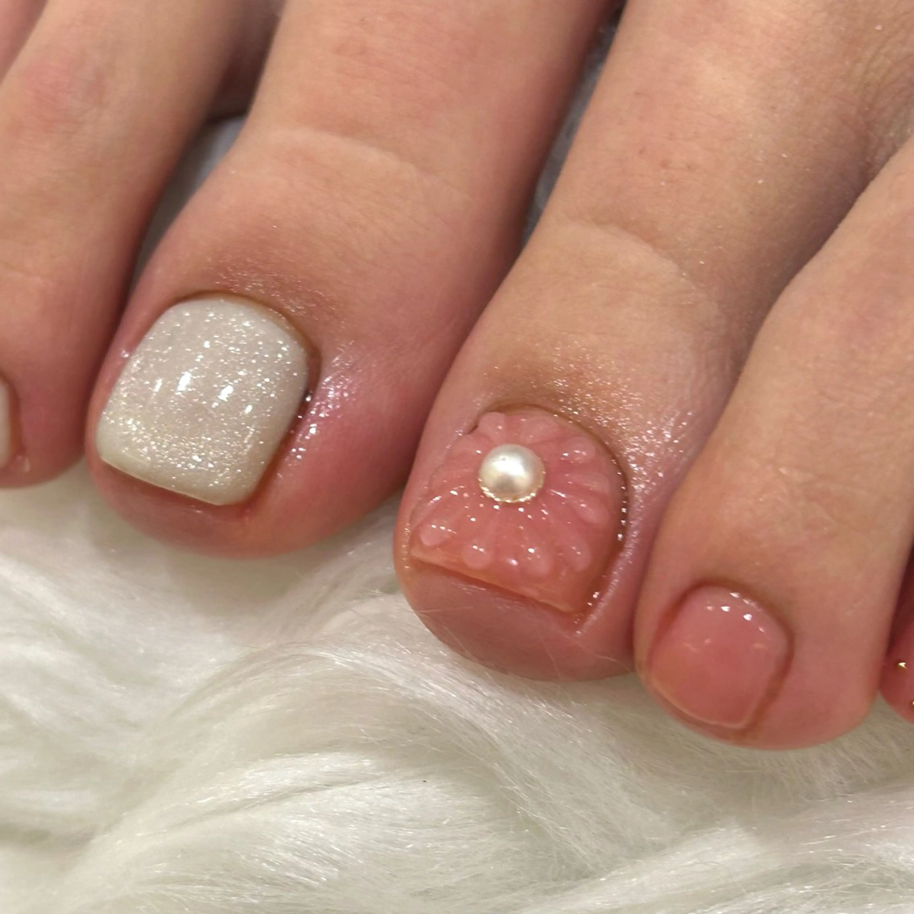 🎡フット親指アートオフケア込み🎡（他ワンカラー）の写真