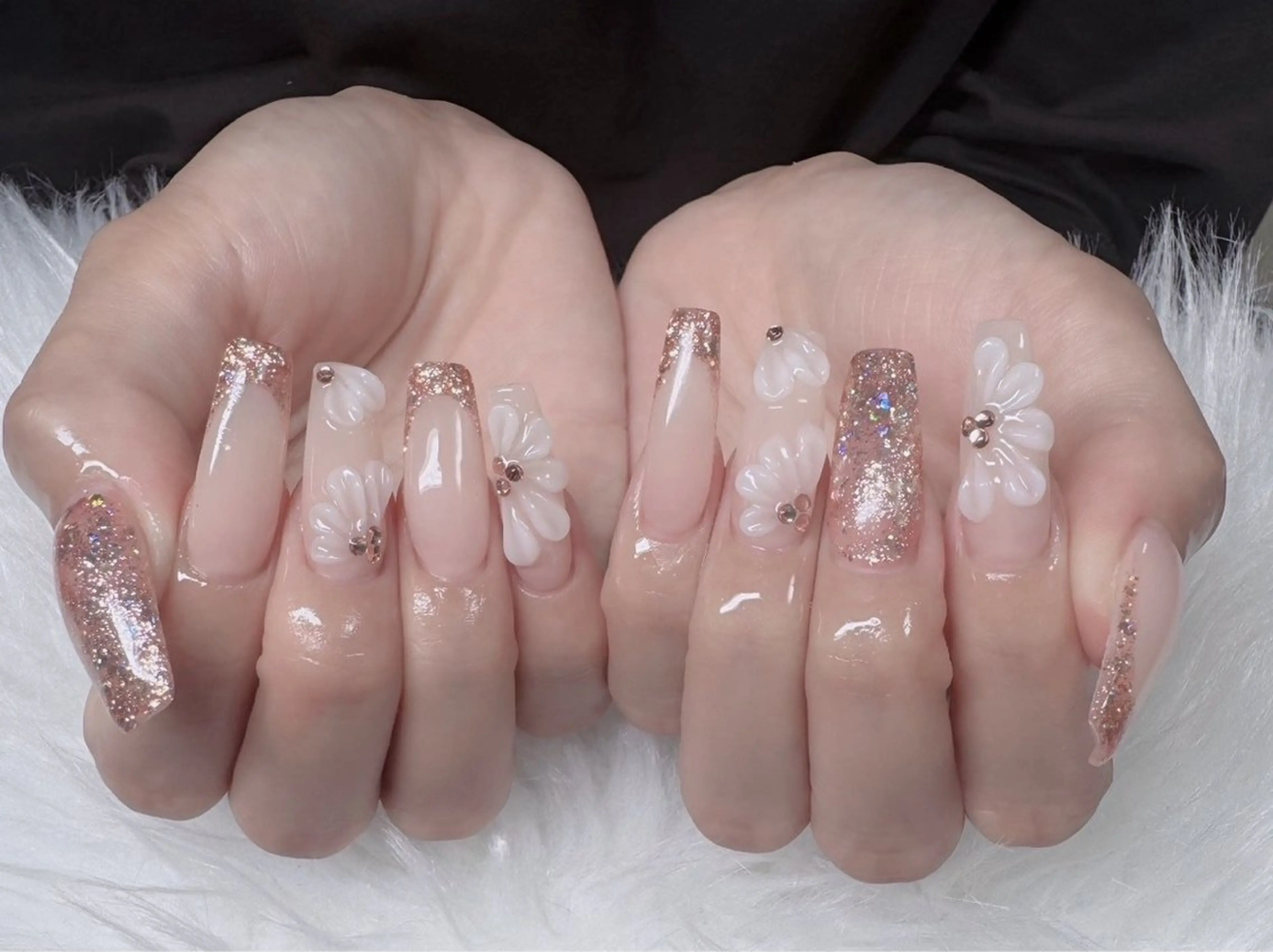 ネイル アートネイル ボルドー フレンチネイル ジェルネイル 氷ネイル・うるうるネイル ハンドネイル H.baby Nail Salonのネイルデザイン