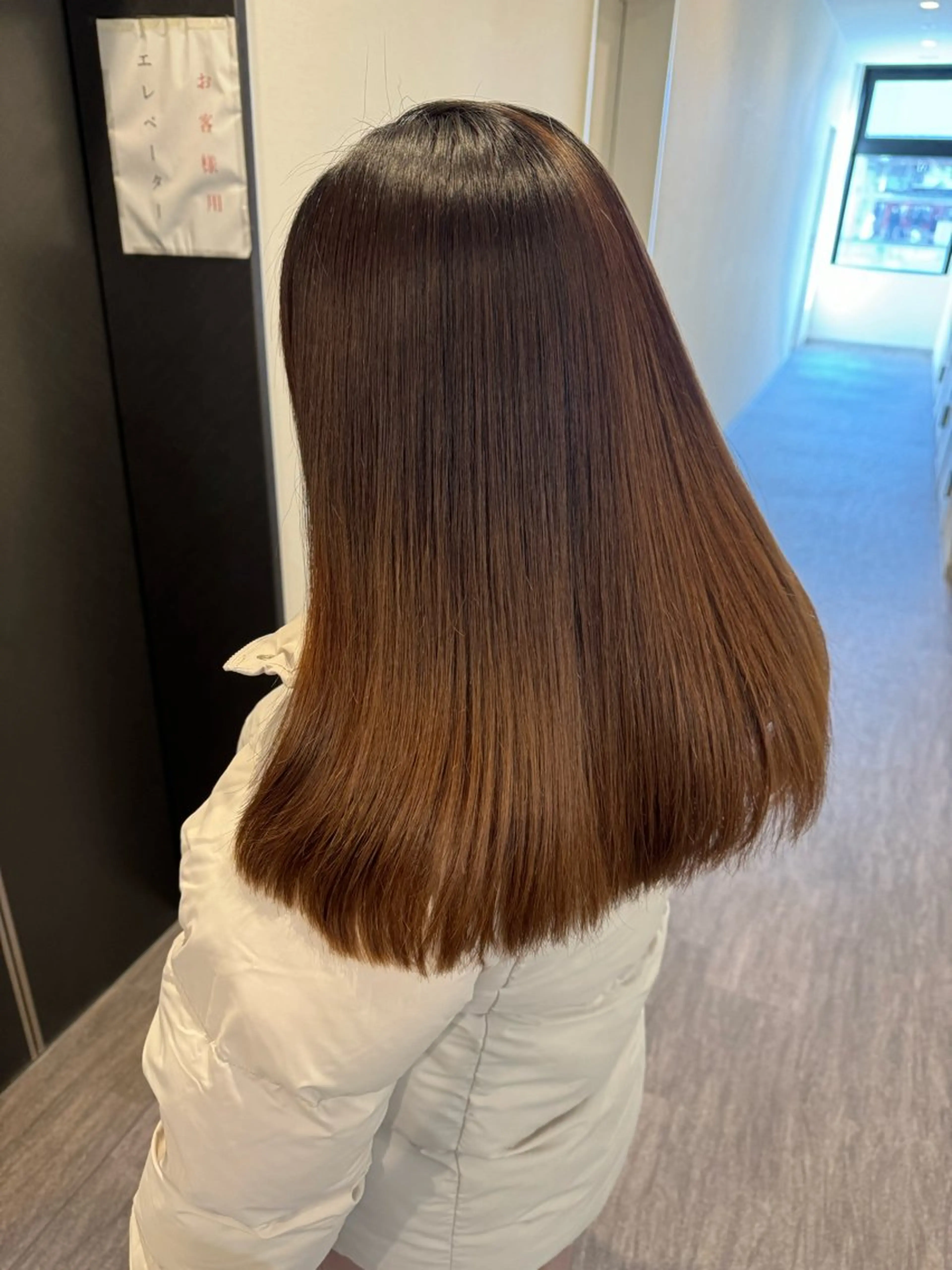 セミロング パーマ 髪質改善 ストレートパーマ Dears 香芝店所属・関 優希のヘアスタイル