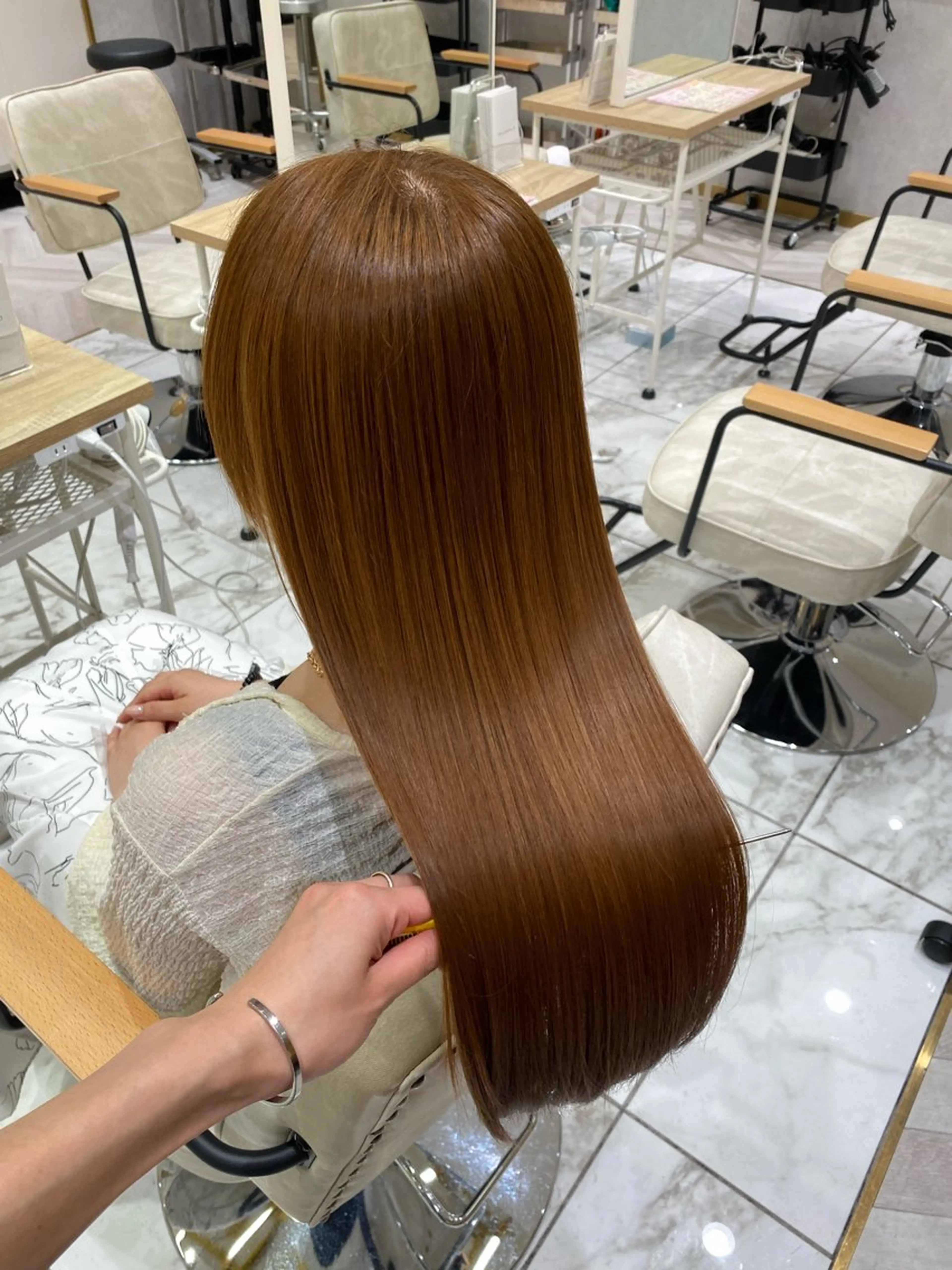 カラー ヘアカラー トリートメント hina☺︎ 髪質改善/ストレートのヘアスタイル