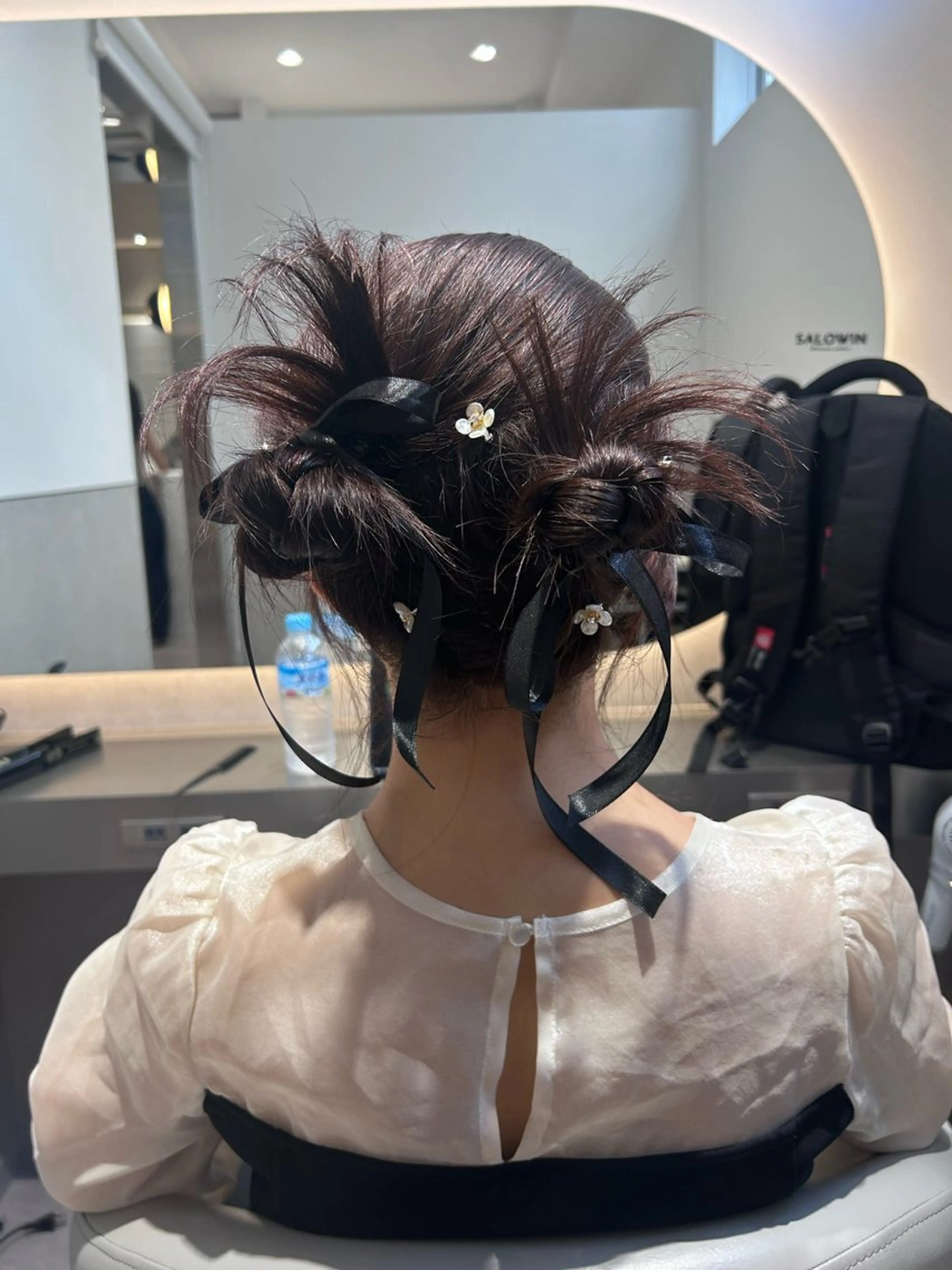 ヘアアレンジ ヘアセット SALOWIN 新宿三丁目me+所属・レイヤー/ボブ/ パーマ/HARUKAのヘアスタイル