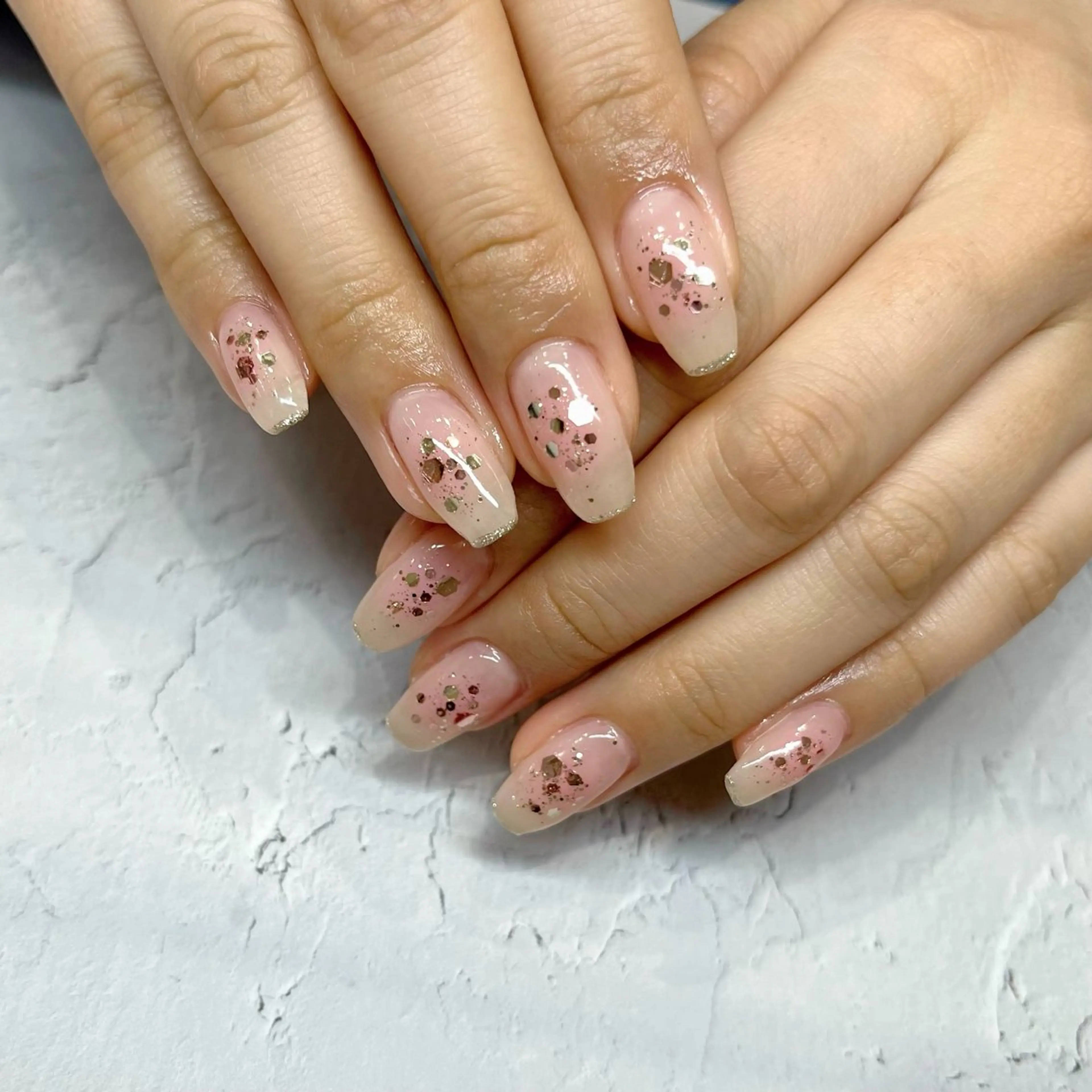 ネイル チークネイル キラキラネイル 春ネイル Li-Fra NAGARASAYAのマツエク・マツパデザイン