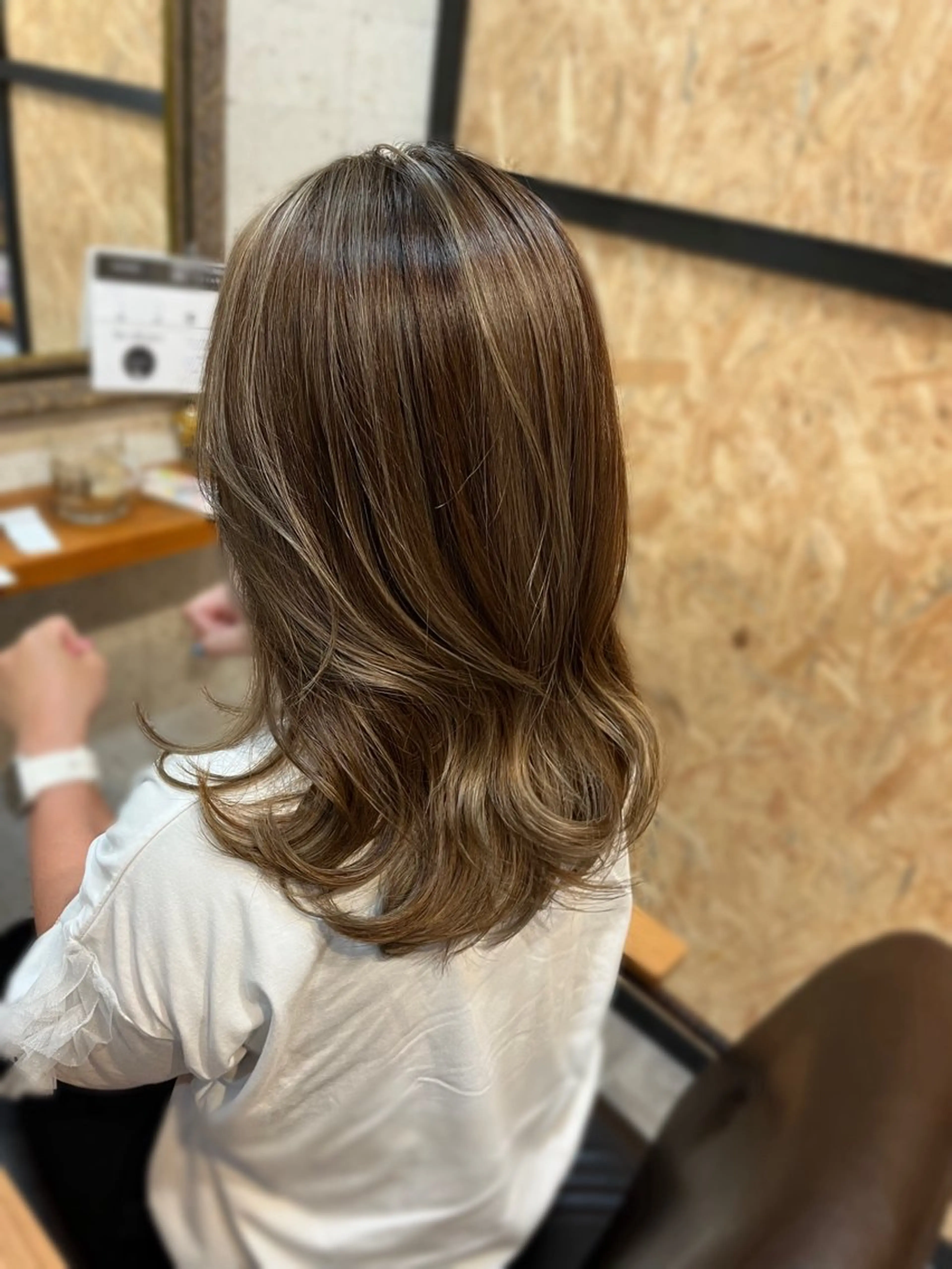 セミロング カラー カット ヘアカラー トリートメント 庄内＊三国baron ANJUのヘアスタイル