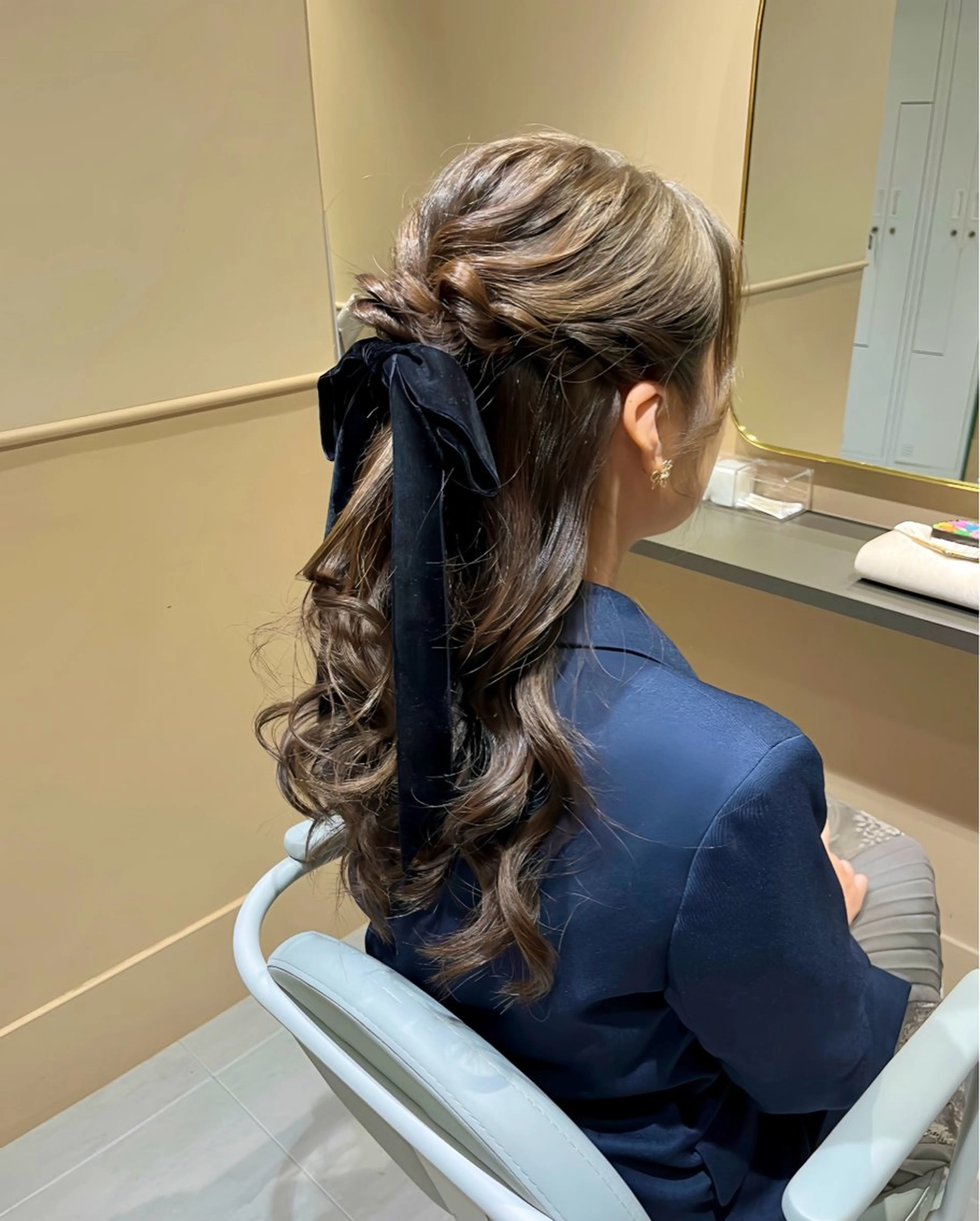 ロング ヘアアレンジ ハーフアップ 🫧tomoka 透明感カラー🫧のヘアスタイル