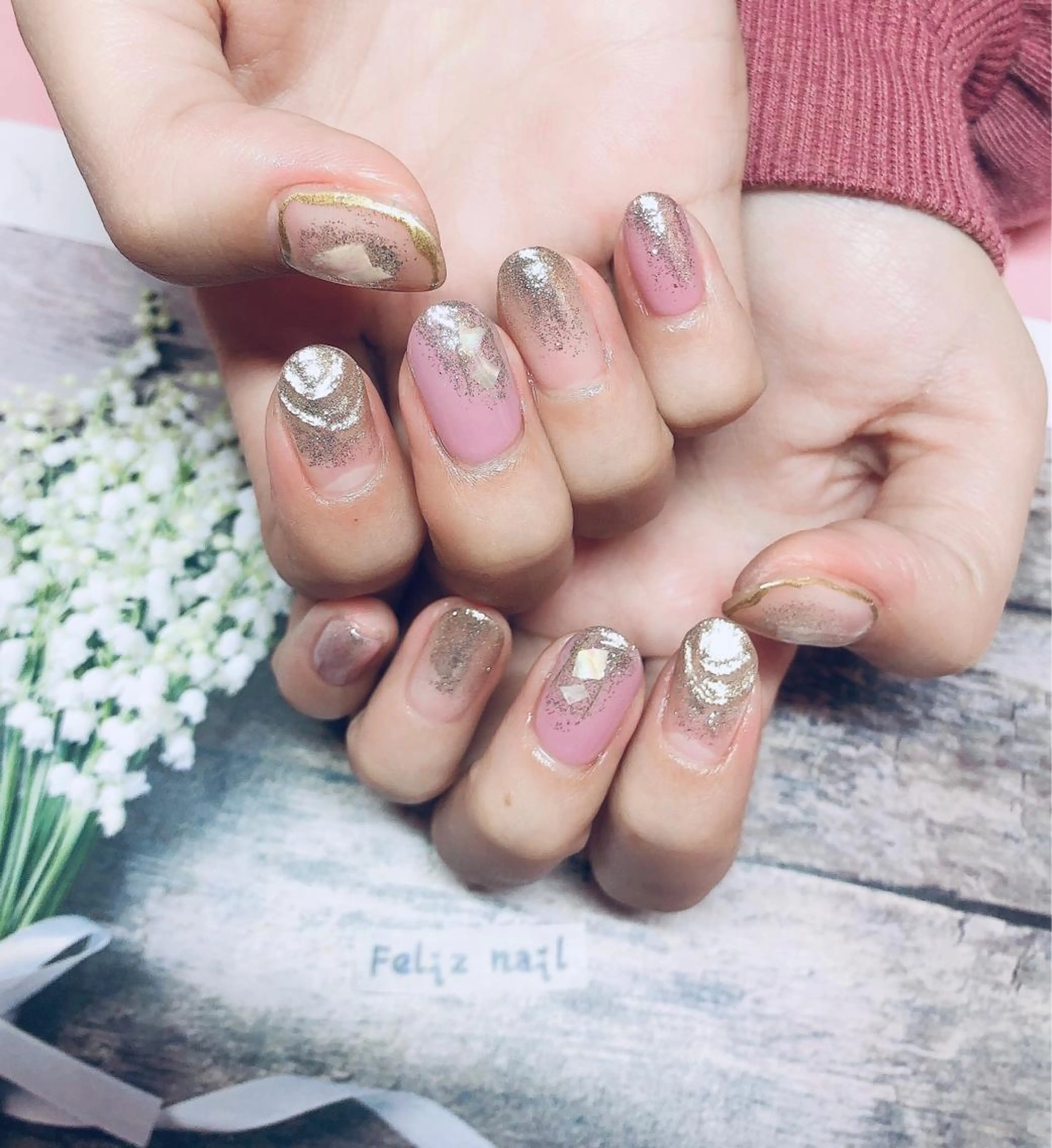 ネイル ジェルネイル ニュアンスネイル パラジェル ピンク ピンクベージュ ハンドネイル ユキカ （ネイリスト）のネイルデザイン