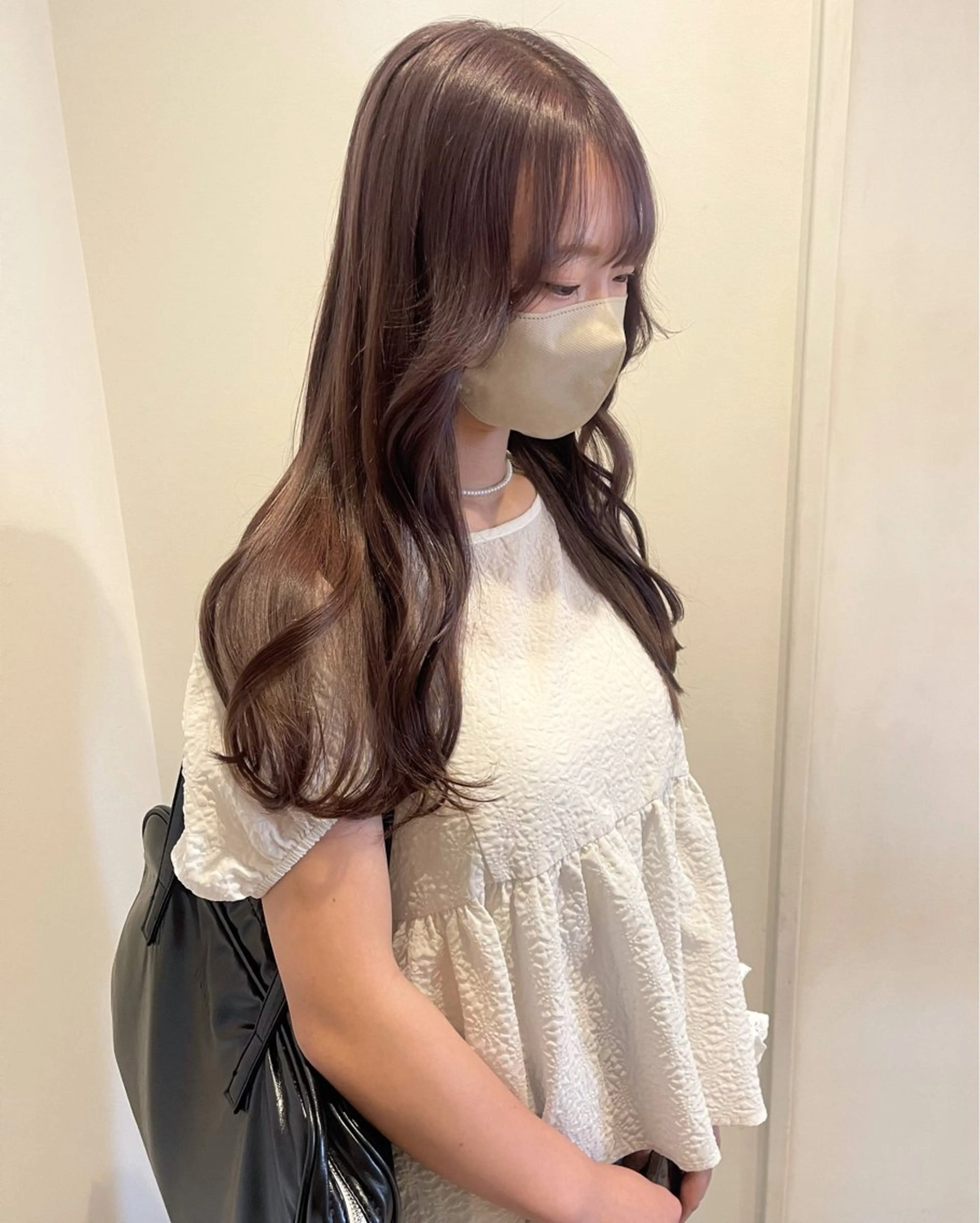 ロング カラー ブリーチ グレージュ ラベンダーカラー ラベンダーグレージュ ラベンダーグレー 盛れる顔まわり✨🎀 モテカラー別所好葉のヘアスタイル