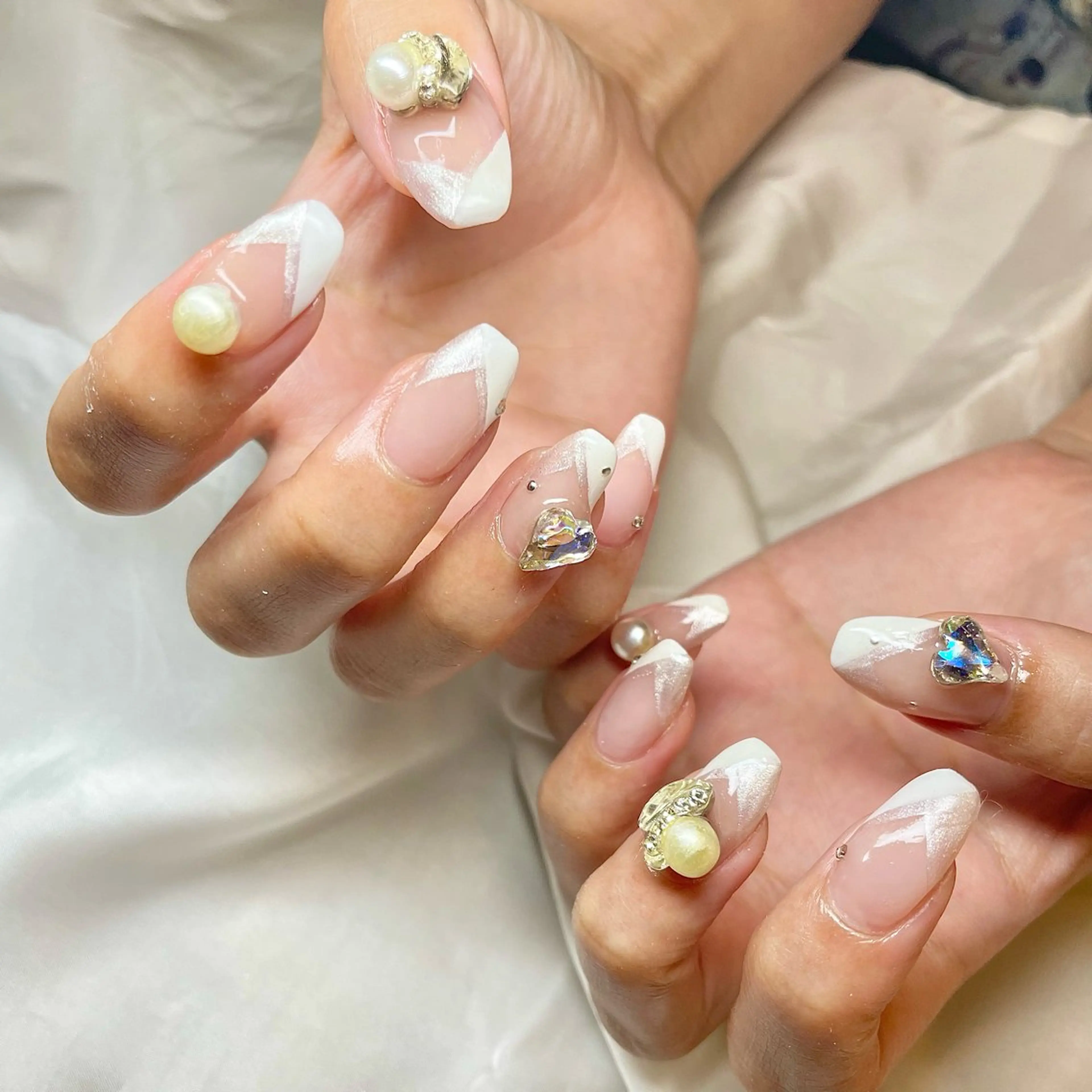 メンズ ネイル フレンチネイル nail&eye Aoのマツエク・マツパデザイン