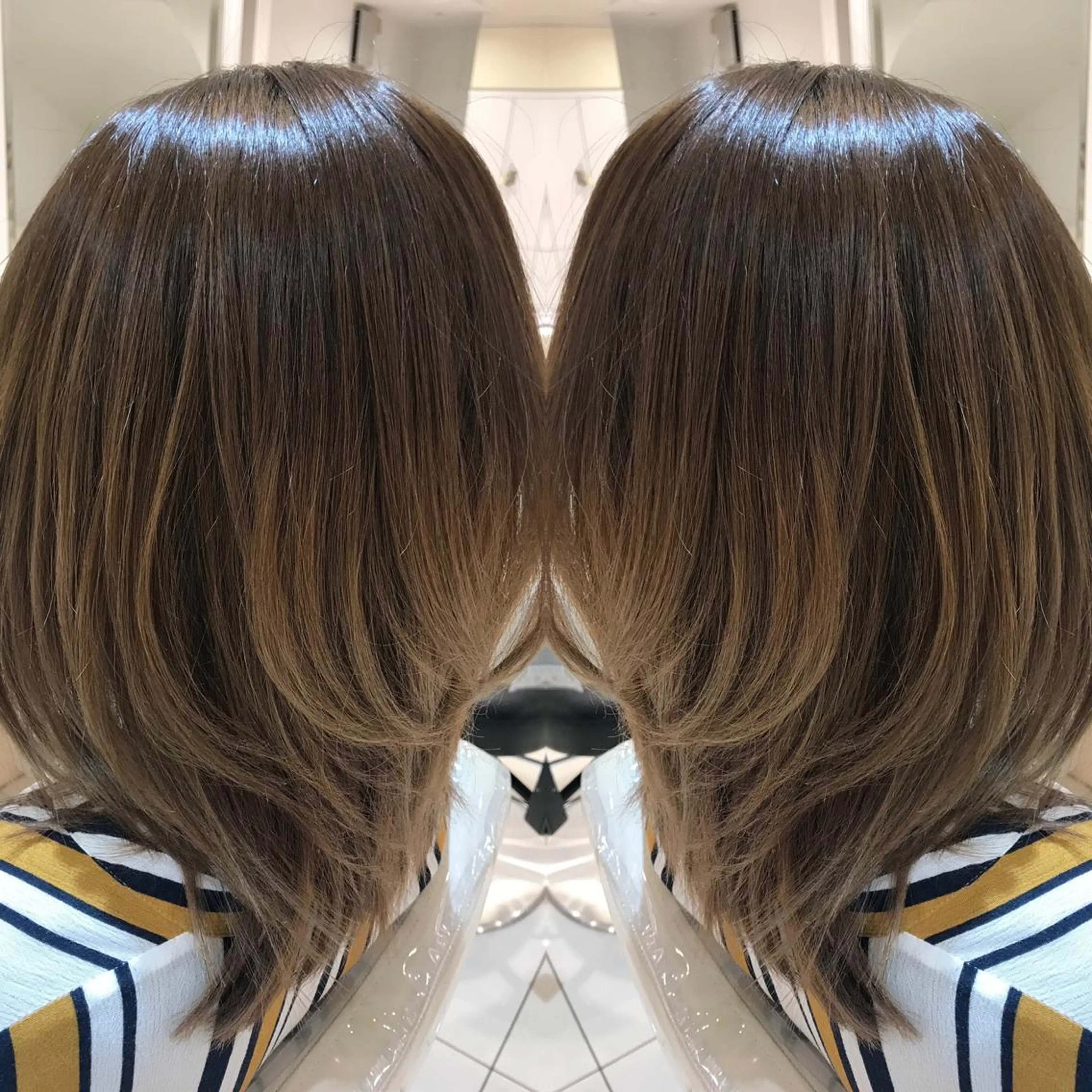 ミディアム 縮毛矯正/髪質改善 継続する美髪のヘアスタイル