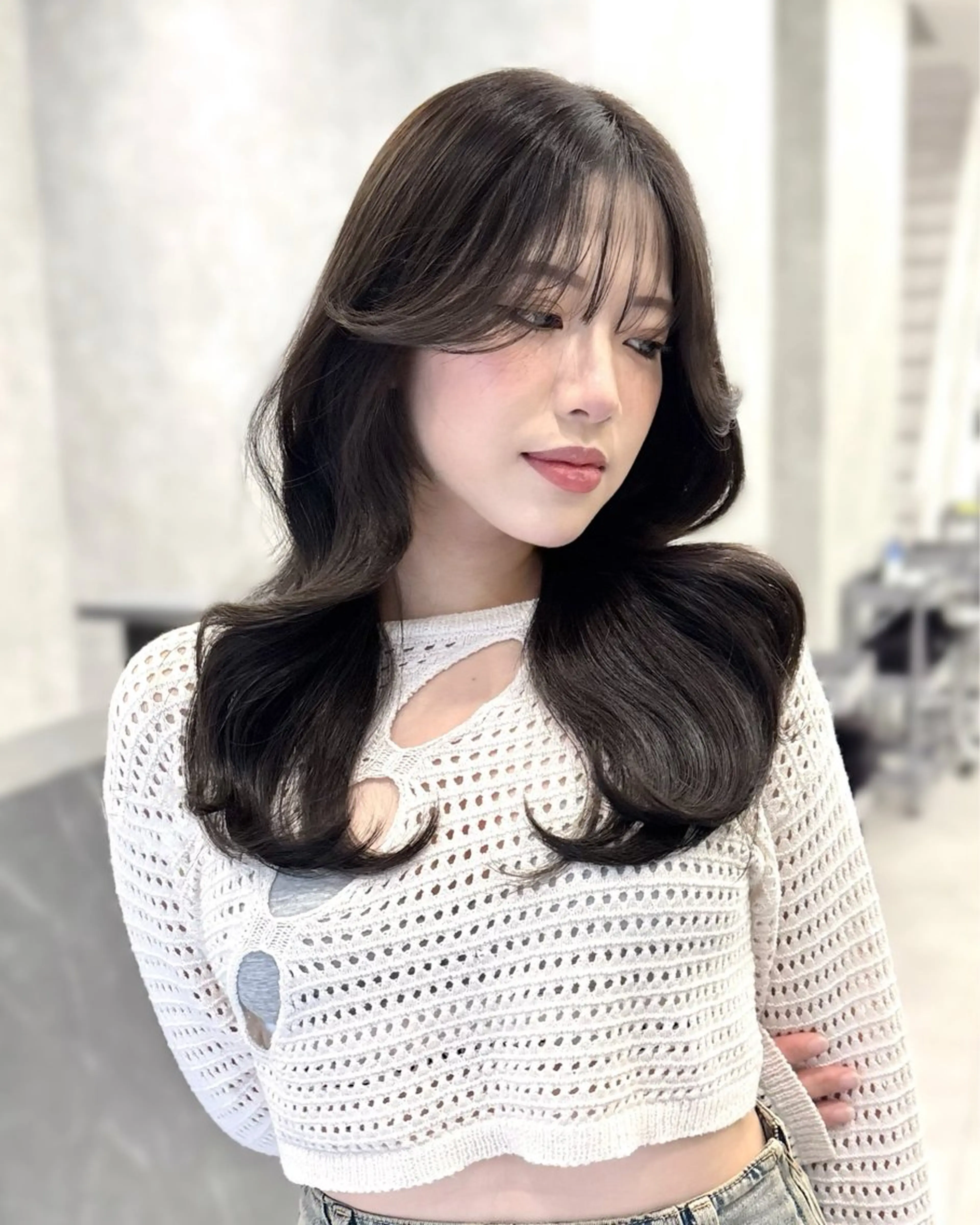 セミロング 京都レイヤーカット うえひのヘアスタイル