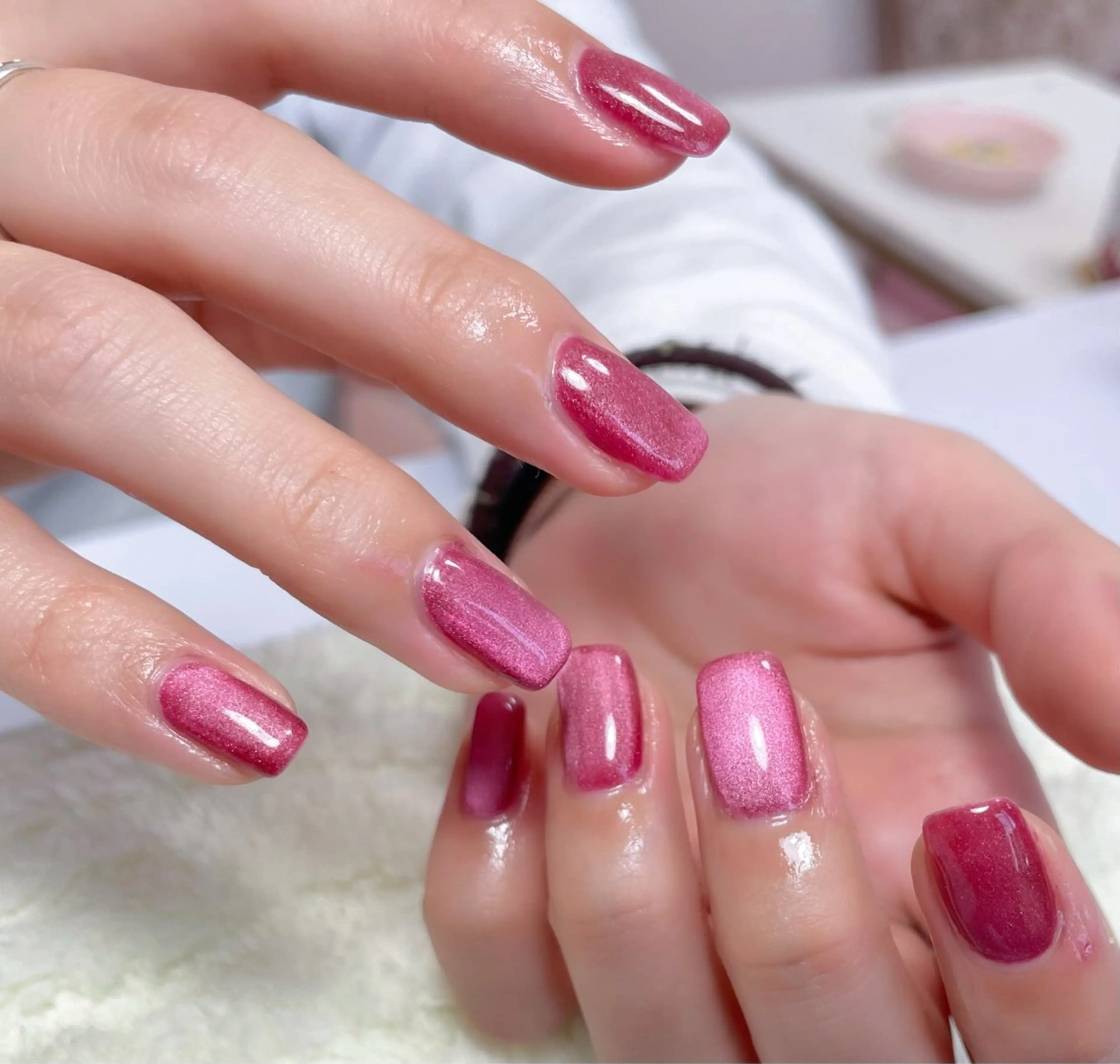 ネイル ボルドー マグネットネイル 春ネイル ハンドネイル Chicchi 加茂宮駅徒歩3分のネイルデザイン