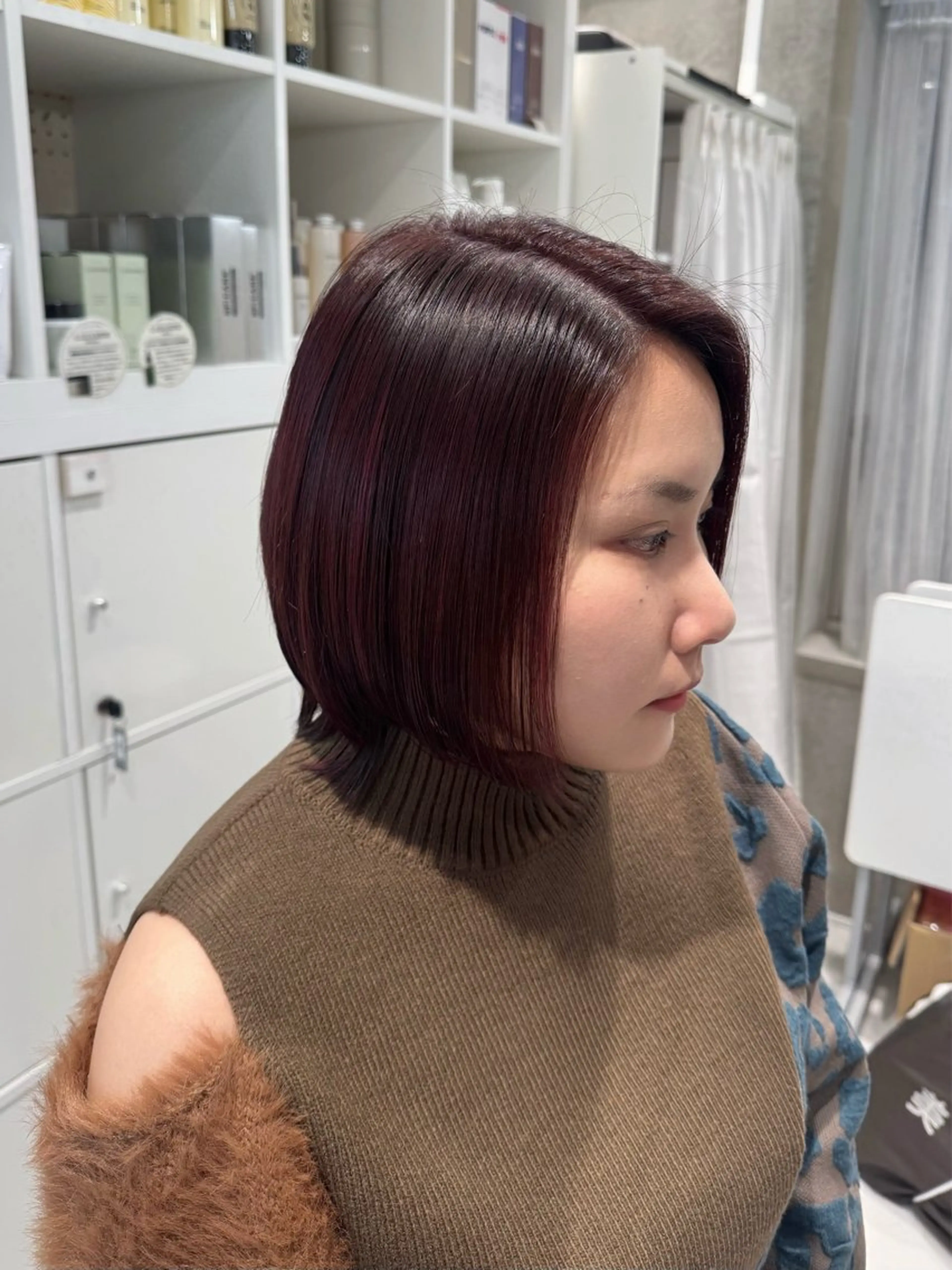 カラー カット ヘアカラー トリートメント 田島拓海 ボブカットのヘアスタイル