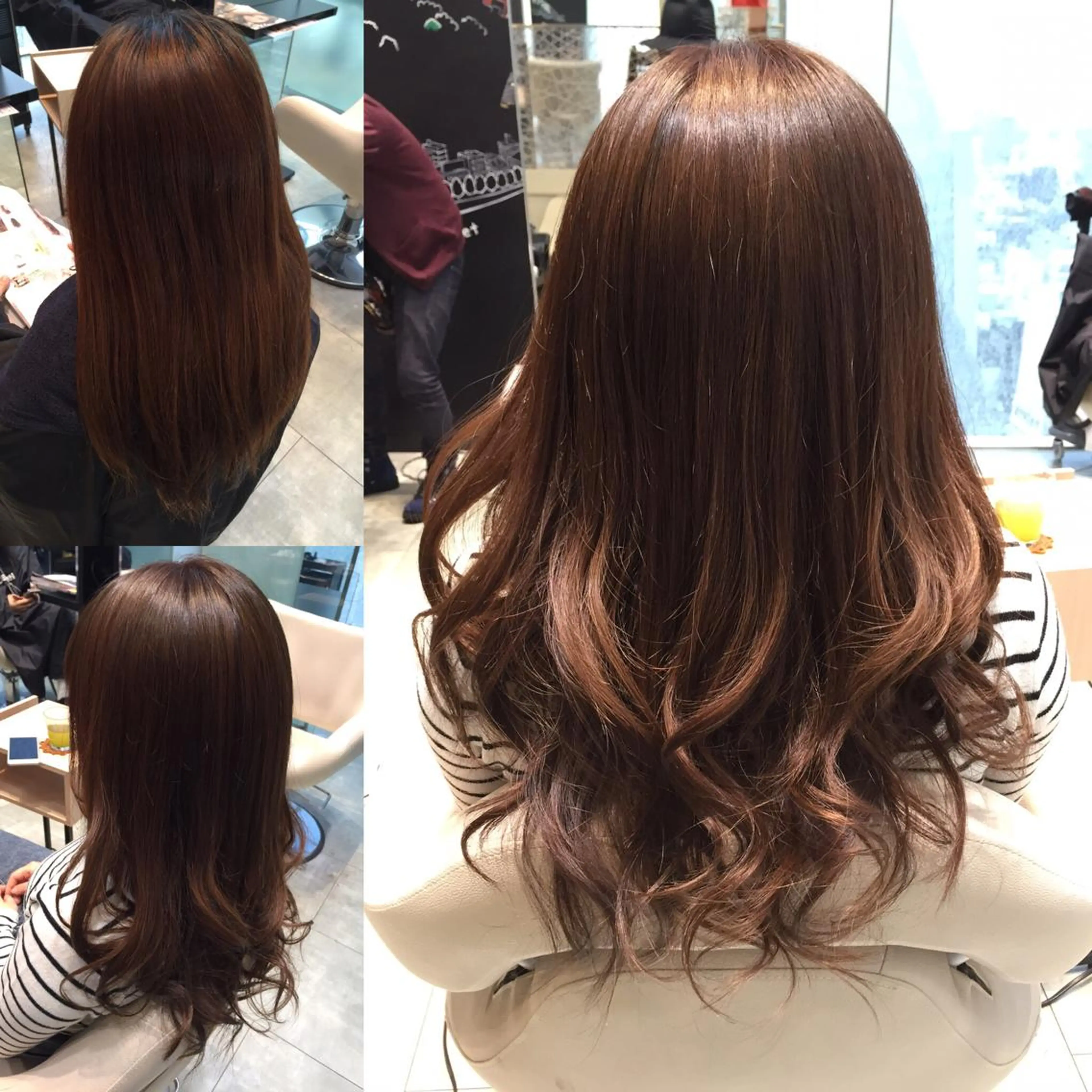 ミディアム セミロング ロング カラー イルミナカラー Re:ta KANZOのヘアスタイル