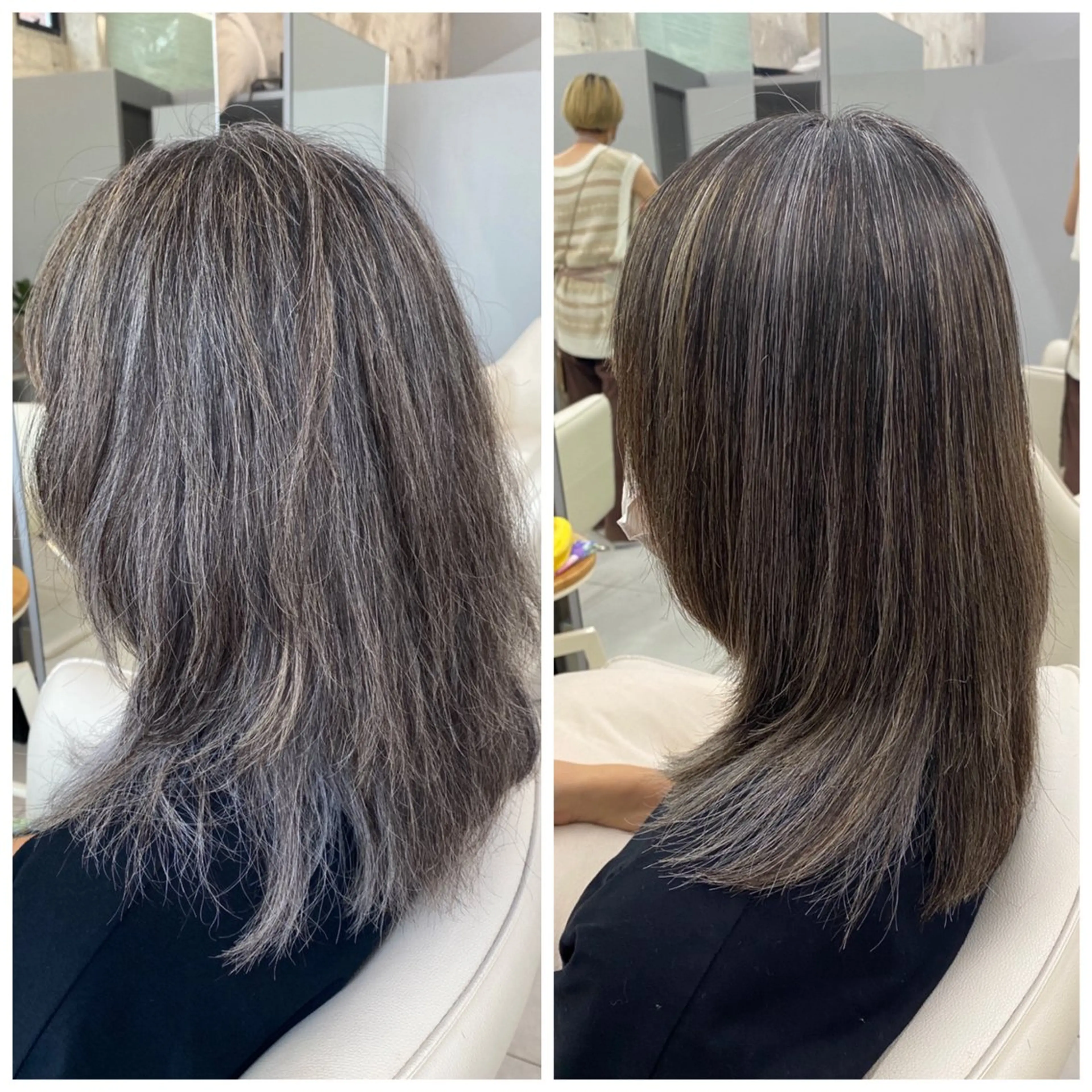 セミロング ハイライト 縮毛矯正 CHARLES DESSIN所属・神宮前 ／吉田日和のヘアスタイル