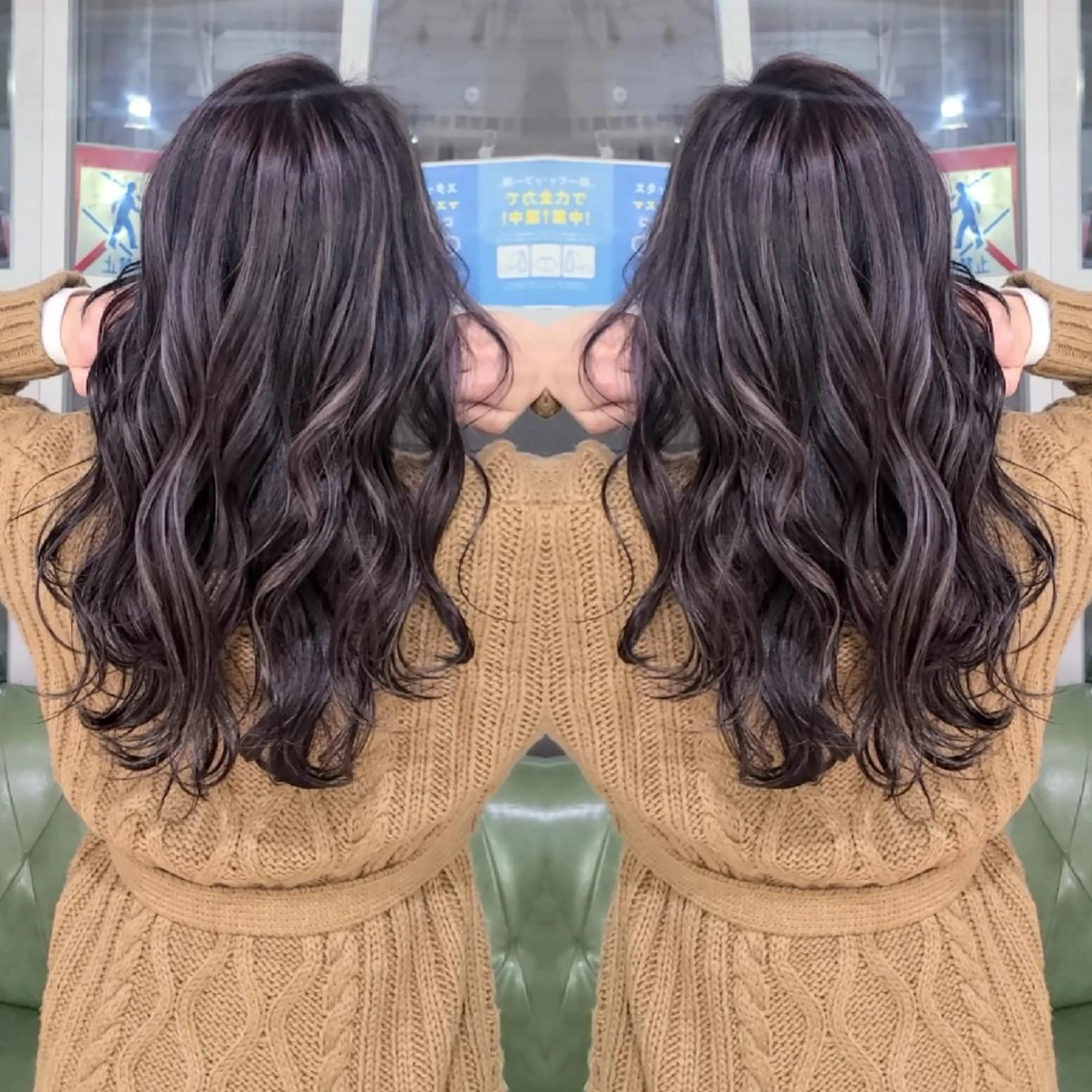 ロング カラー カット ヘアカラー トリートメント cherie所属・バレイヤージュ/ ハイライト/大内格のヘアスタイル