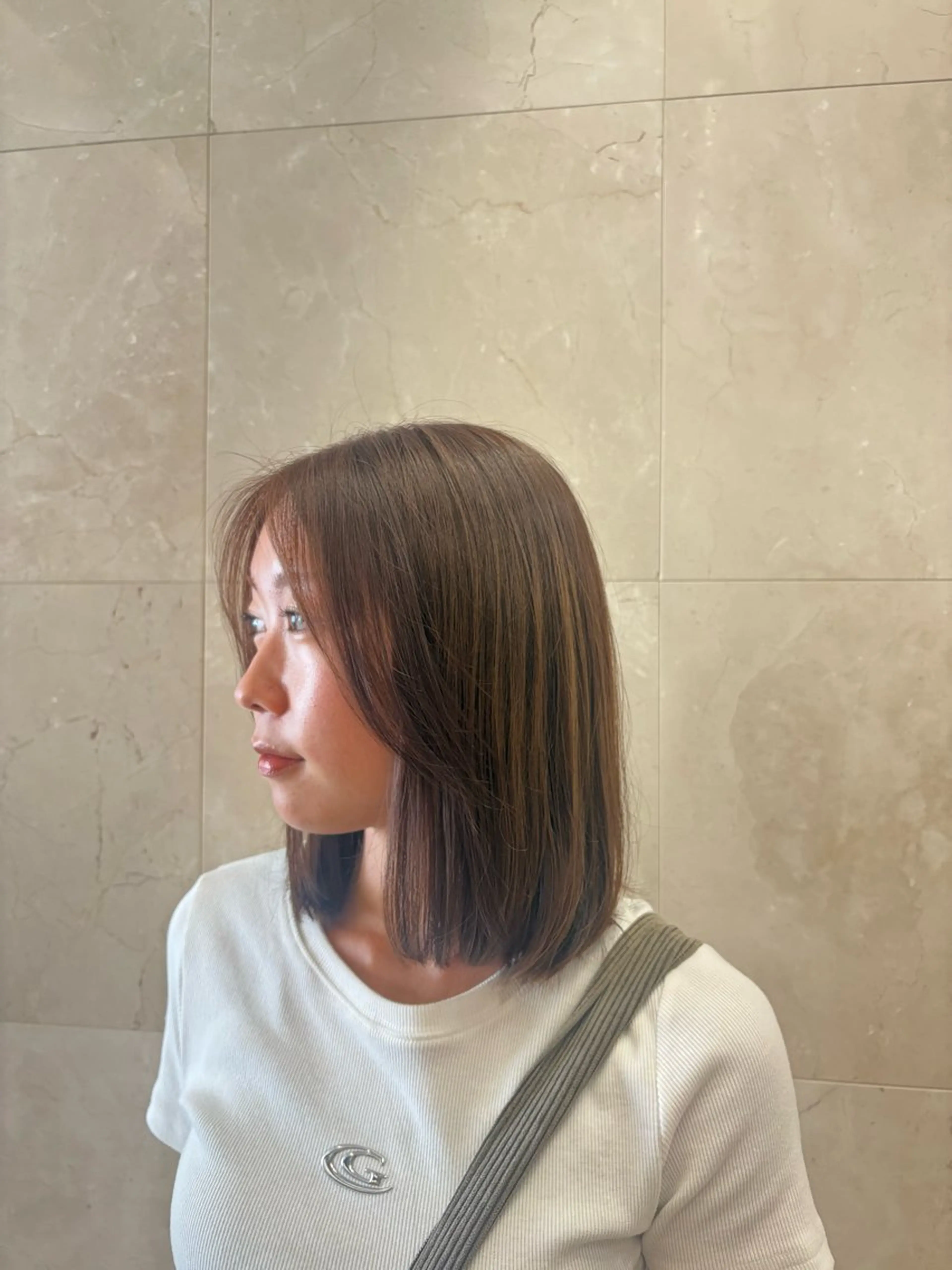 ミディアム/ボブカット+ワンカラー+トリートメント平日不可の写真