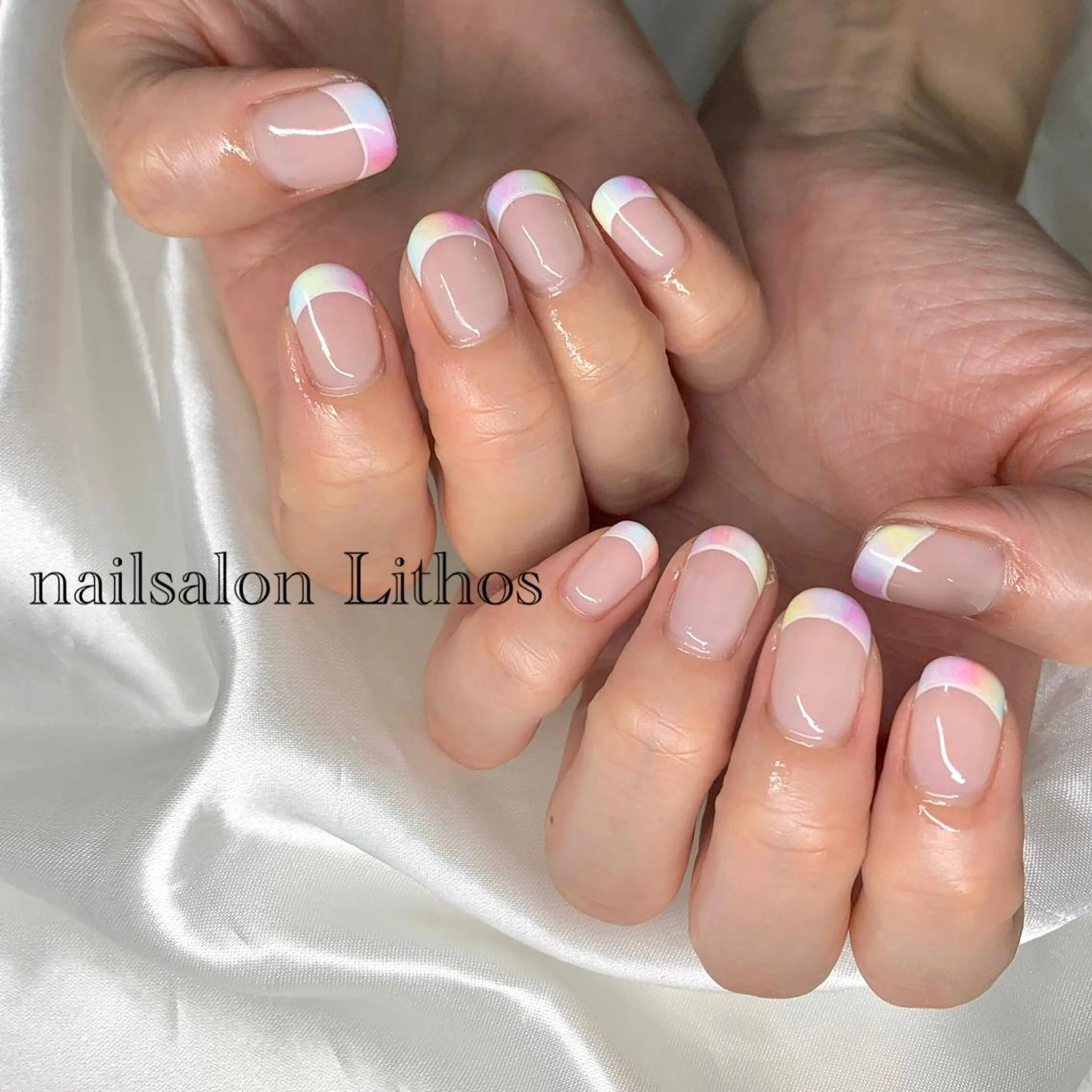 ネイル フレンチネイル パステルネイル ハンドネイル nailsalon Lithos所属・nailsalon Recontreのネイルデザイン