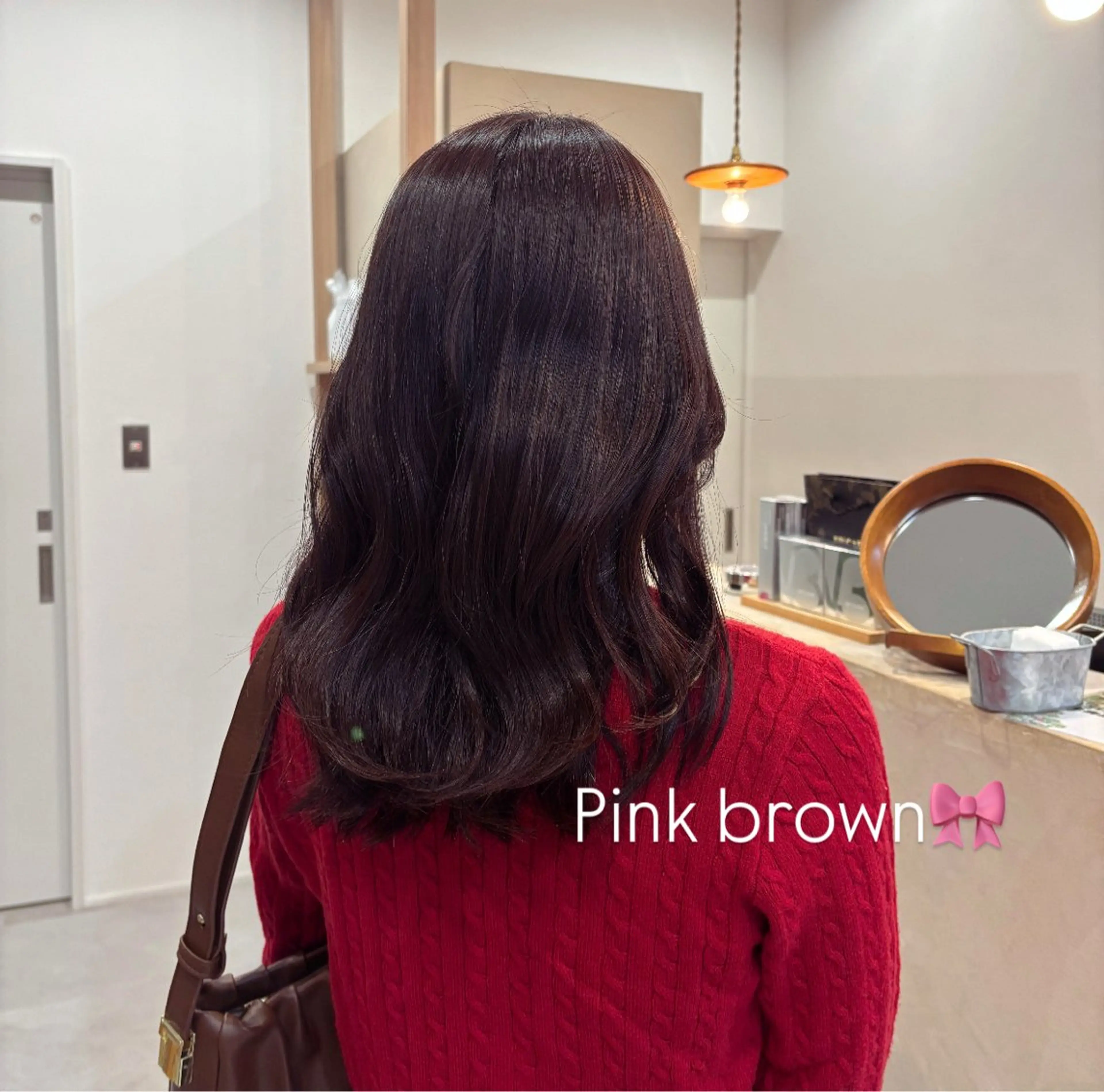 ミディアム カラー ブラウンカラー ピンクカラー ヘアカラー 服部　心春 ｜カラーモデル募集のヘアスタイル