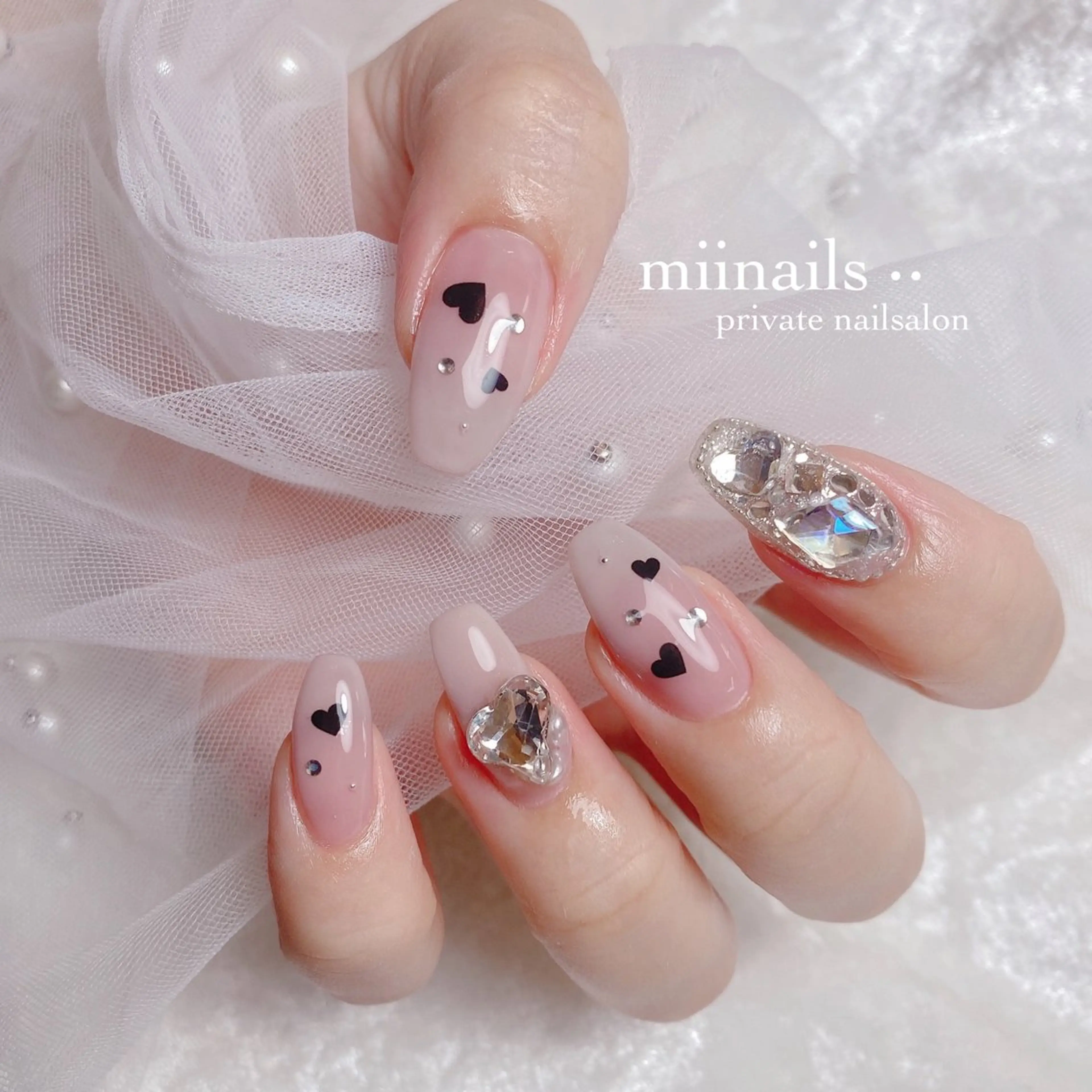 ネイル フレンチネイル 韓国ネイル ワンホンネイル ハンドネイル nailsalon miinailsのネイルデザイン