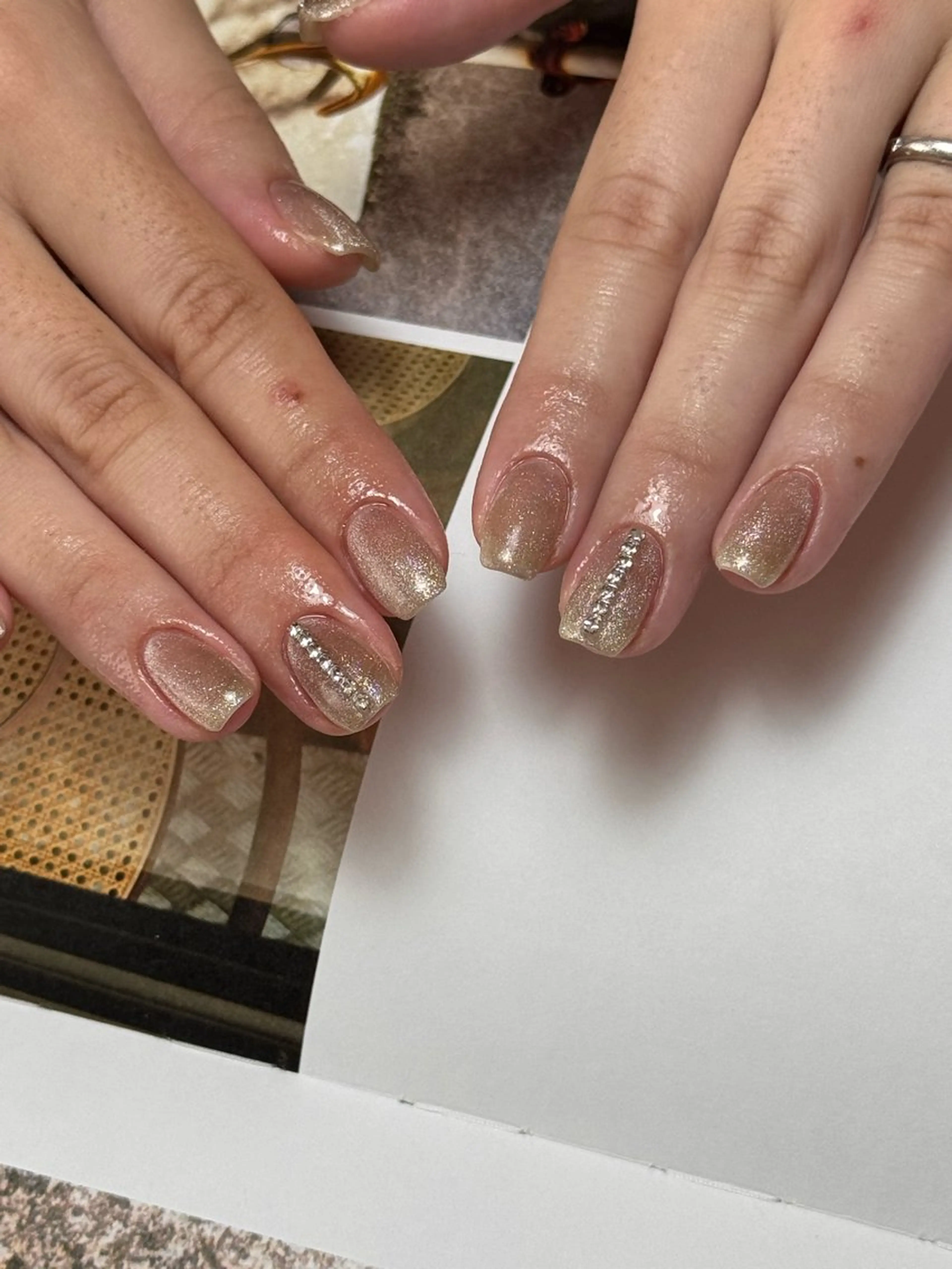 ネイル マグネットネイル シンプルネイル ハンドネイル 白日-hakubi nail-のネイルデザイン