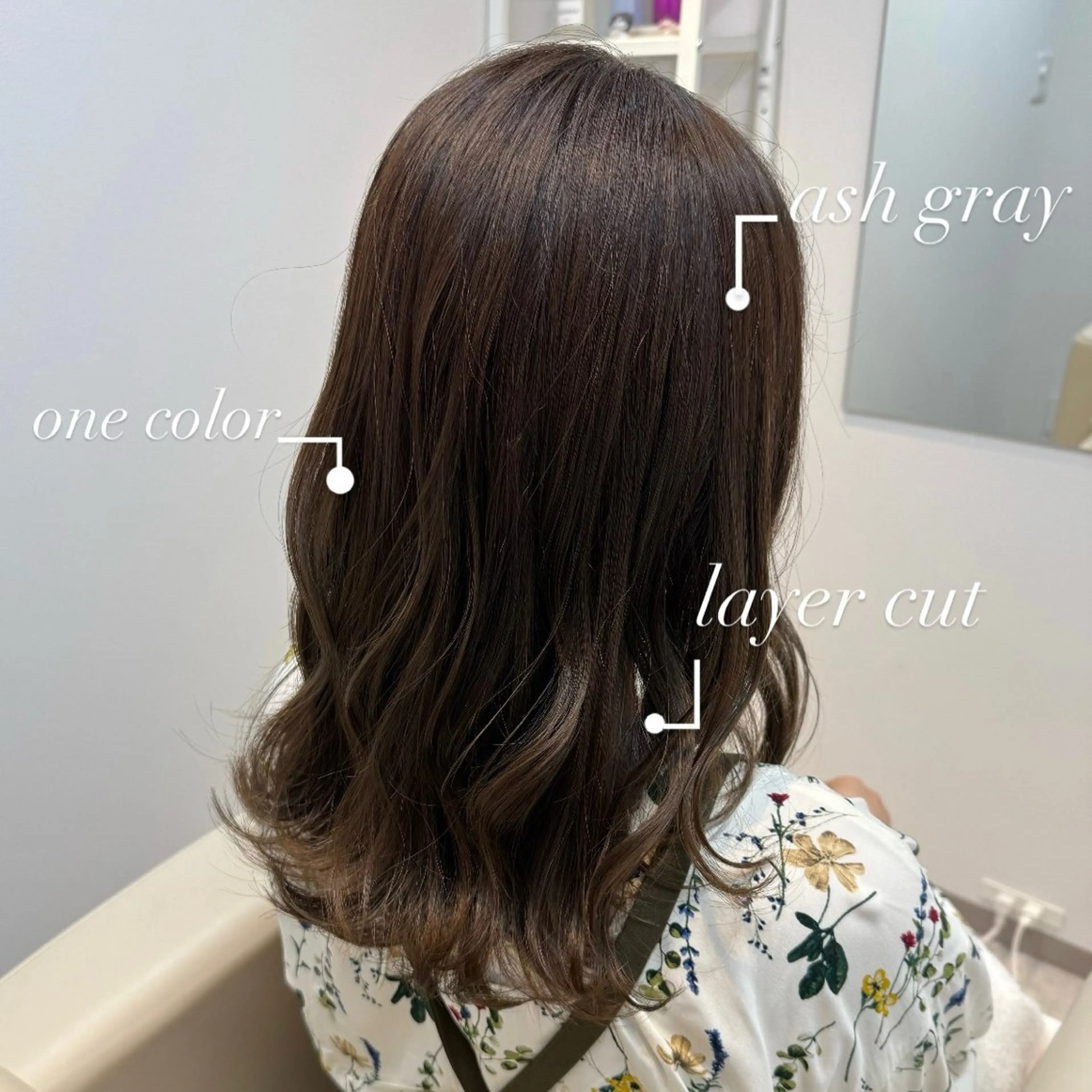 セミロング カラー 透明感カラー レイヤーカット SALOWIN千葉suite店所属・秋元舞香 【髪質改善/カラー】のヘアスタイル