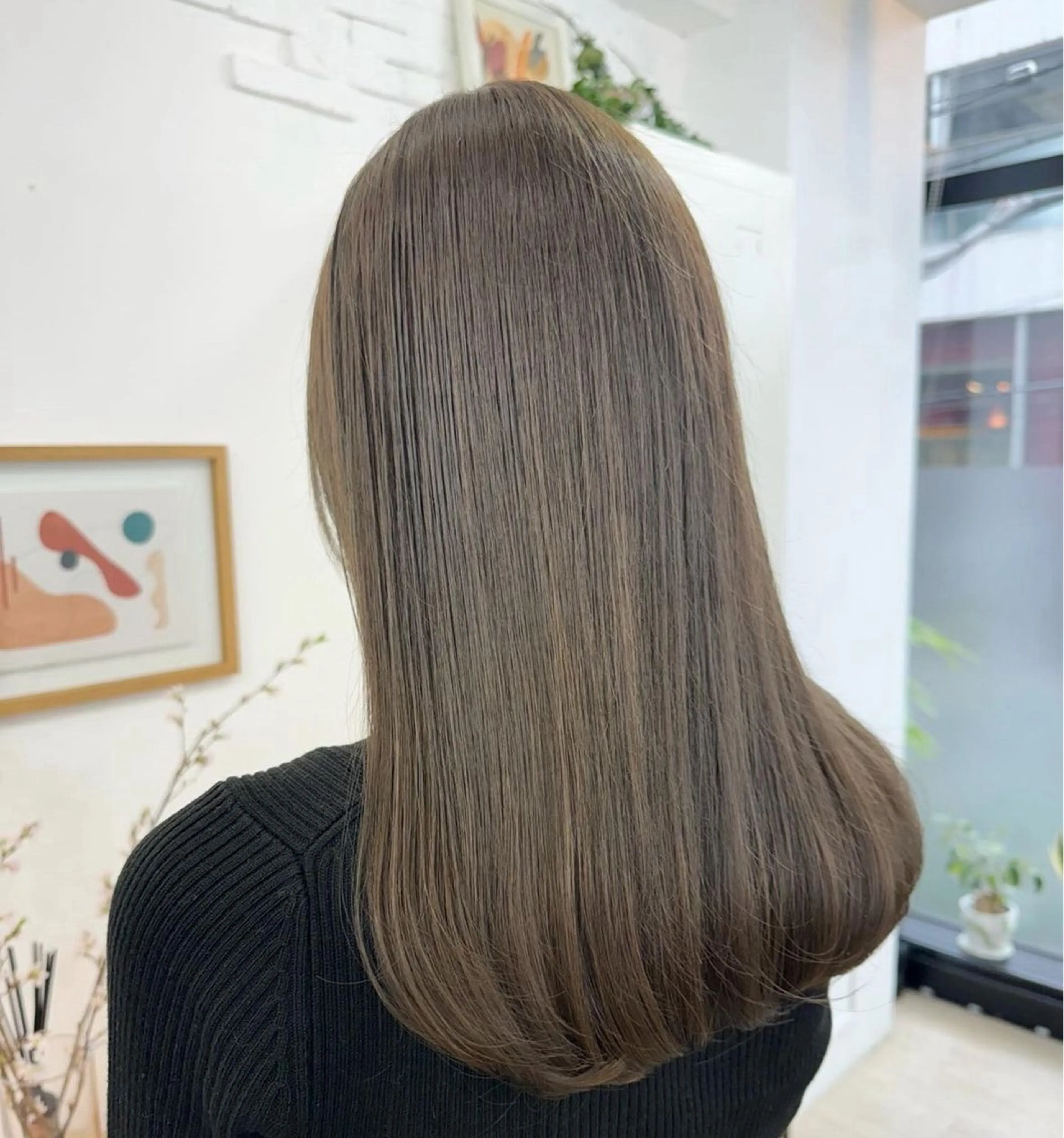 セミロング 縮毛矯正 ヘアカラー トリートメント 🌼たけや みのり🌿のヘアスタイル