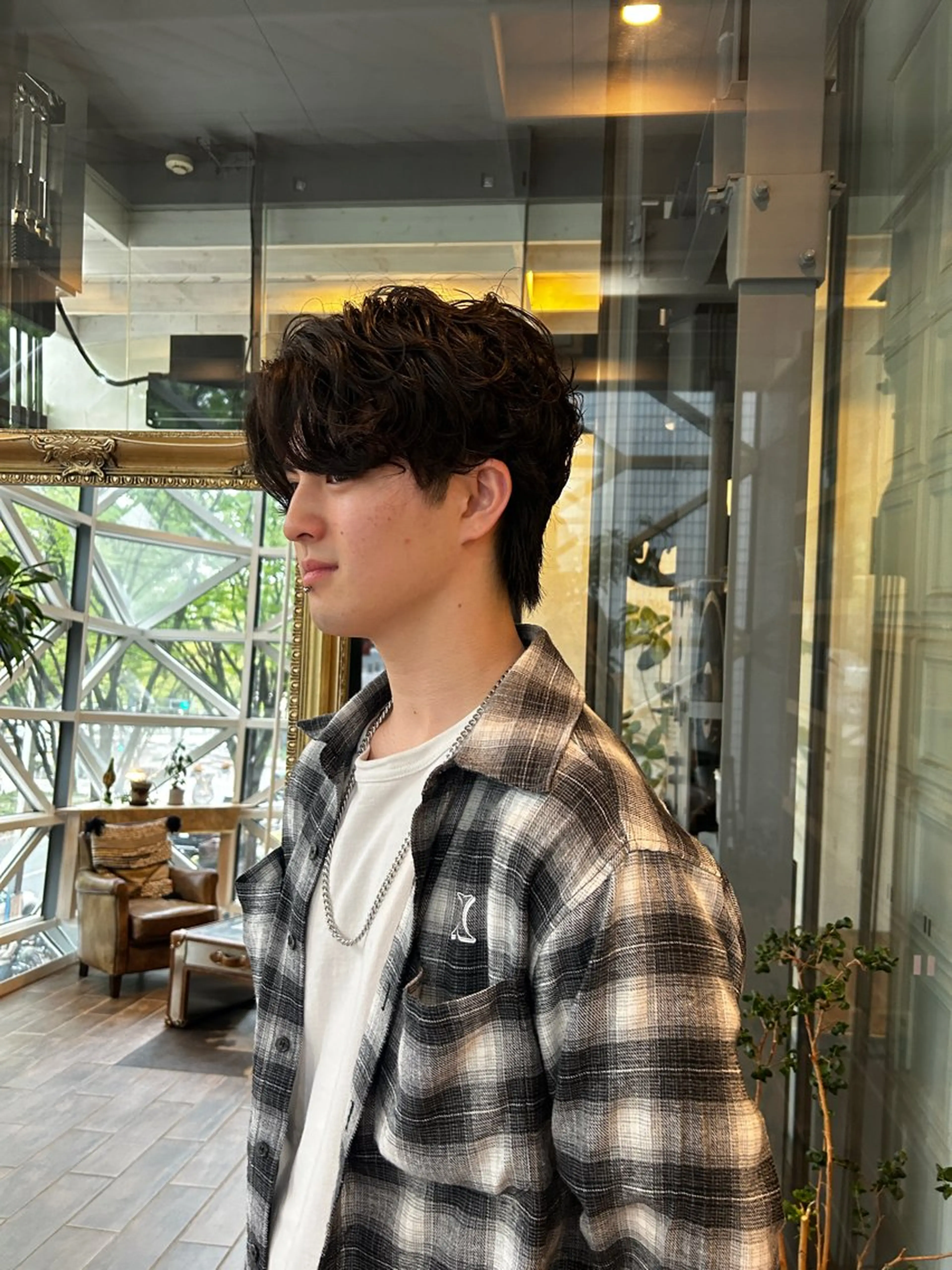 パーマ メンズ センターパート メンズパーマ ニュアンスパーマ パーマ 西 優衣奈のヘアスタイル