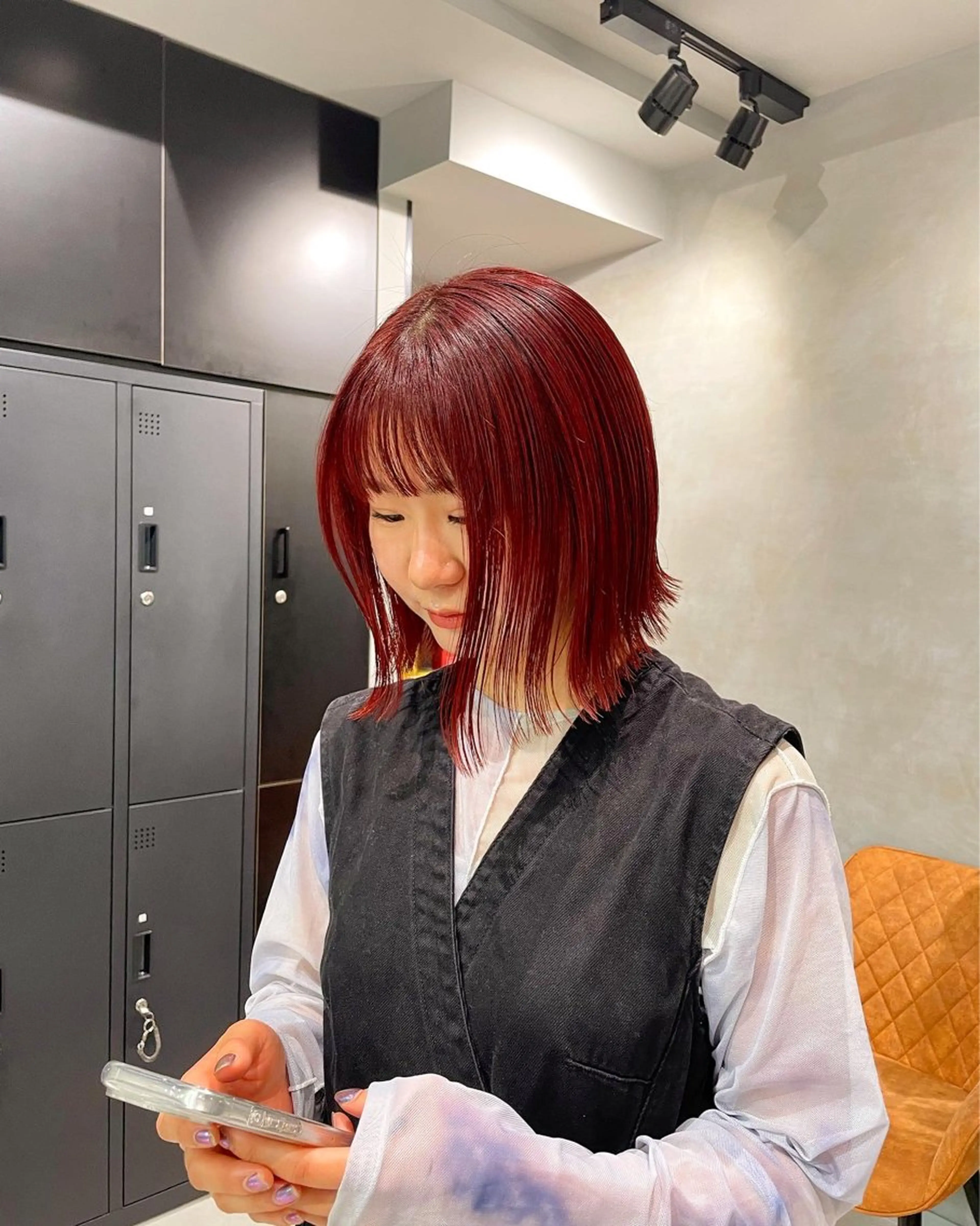 ミディアム カラー 暖色レイヤー 🥀REIRIのヘアスタイル