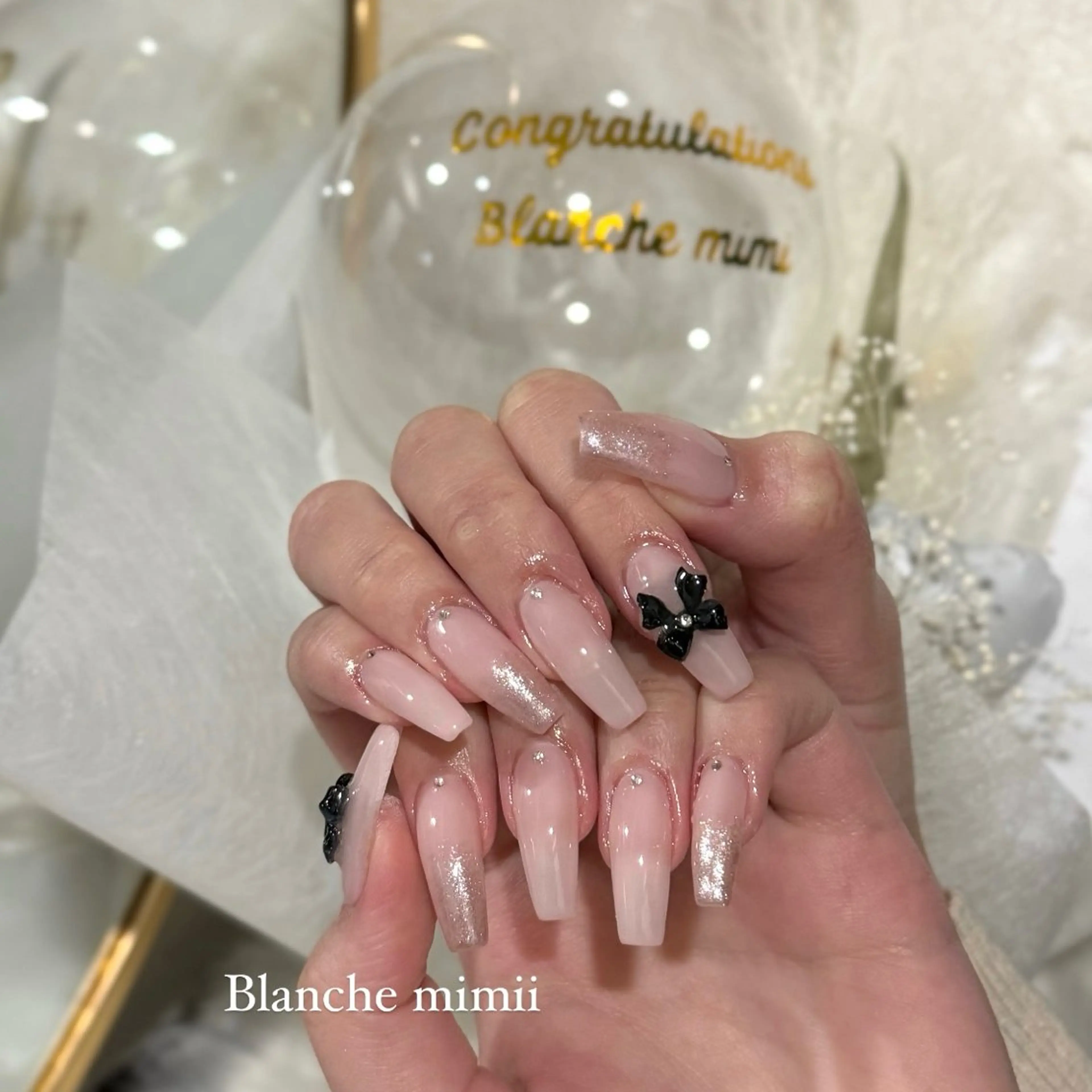ネイル チークネイル フットネイル ジェルネイル ガーリー ハート Blanche　mimii所属・Blanche Ayaのネイルデザイン